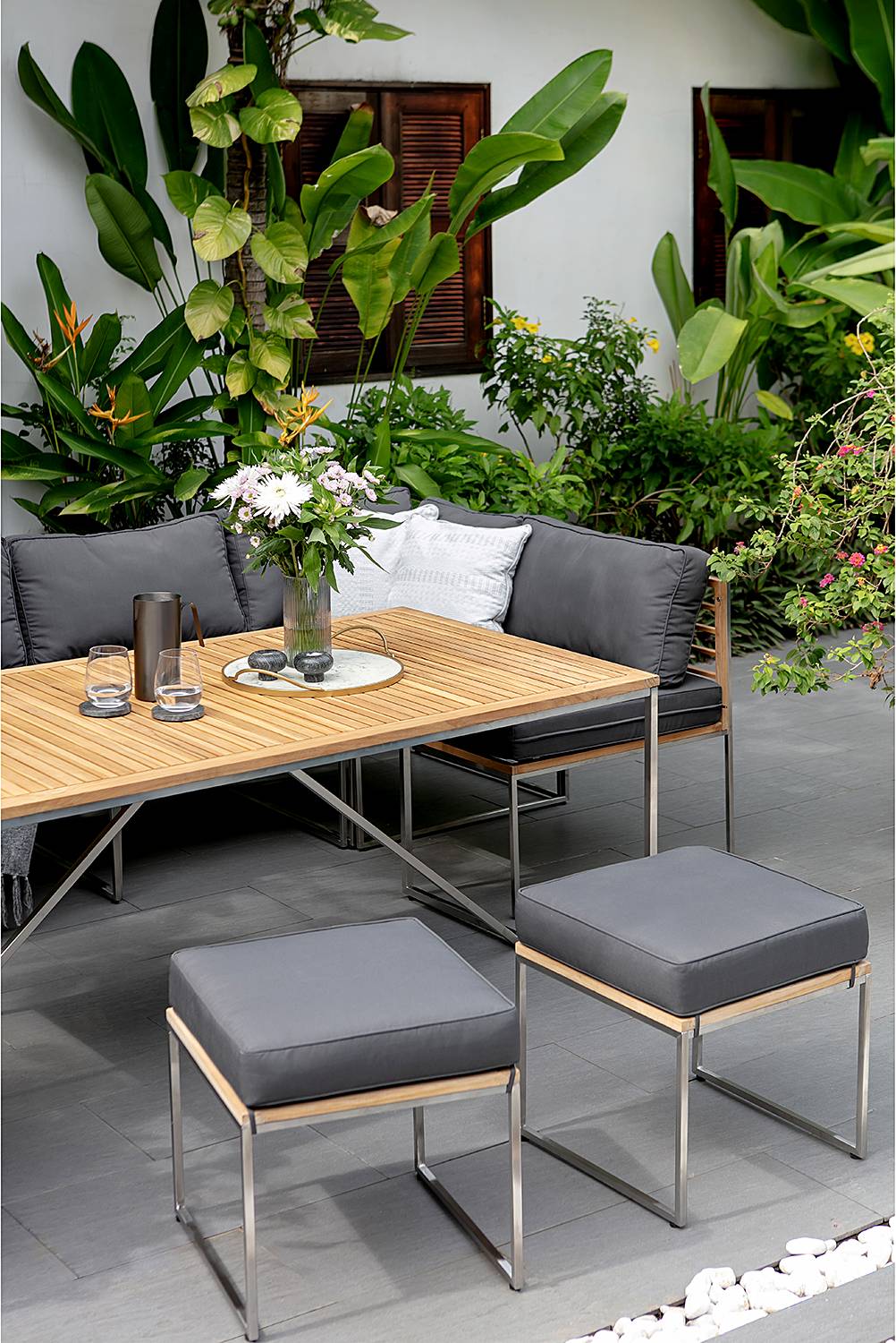 Gartenhocker Cipressa Grau