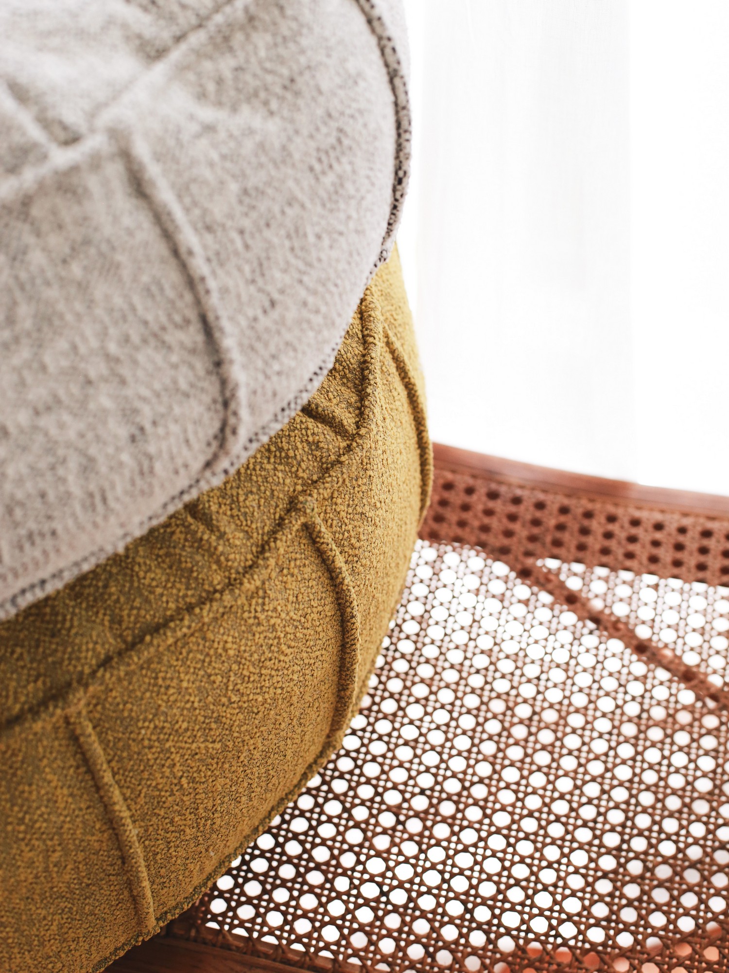 Vintage seat cushion Teddy Yellow