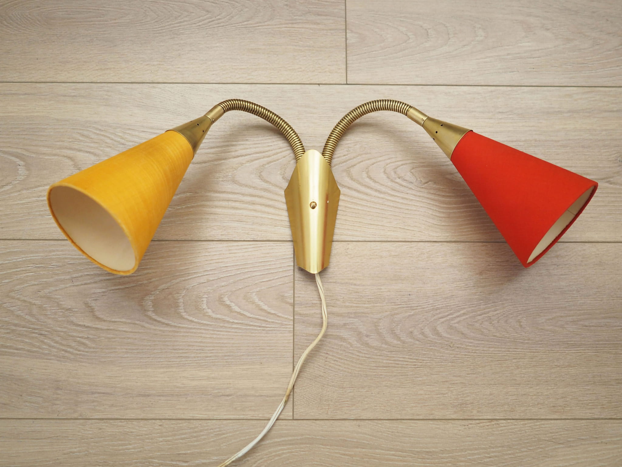Vintage wall lamp metal textile multi-colored 1970s