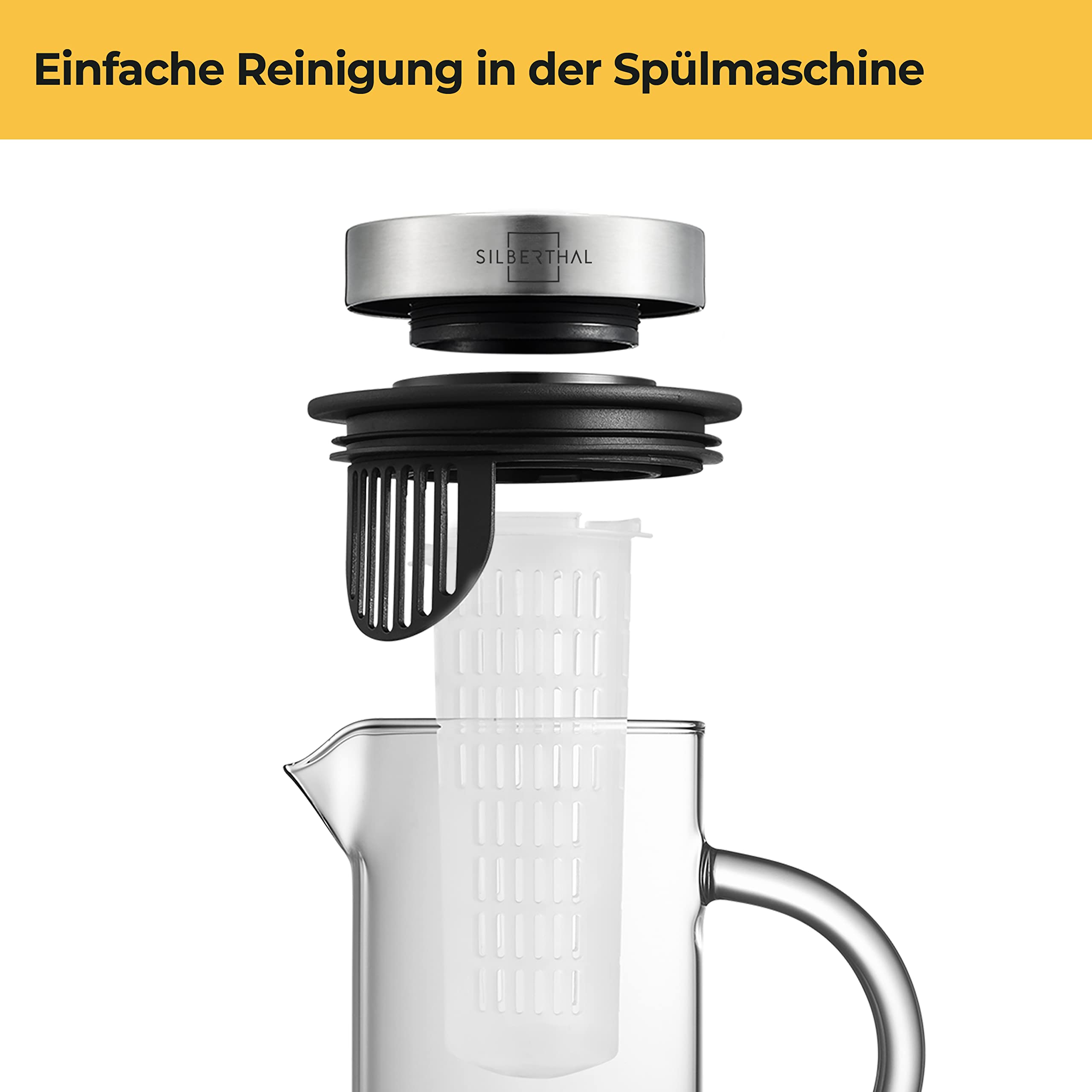 Glaskaraffe mit Frucheinsatz 1 Liter