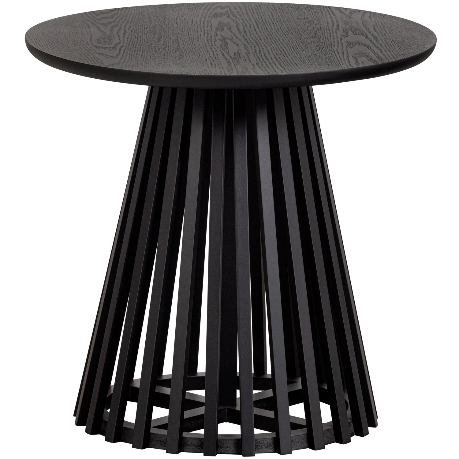 Slats High Beistelltisch Kiefernholz Schwarz Ø 50cm