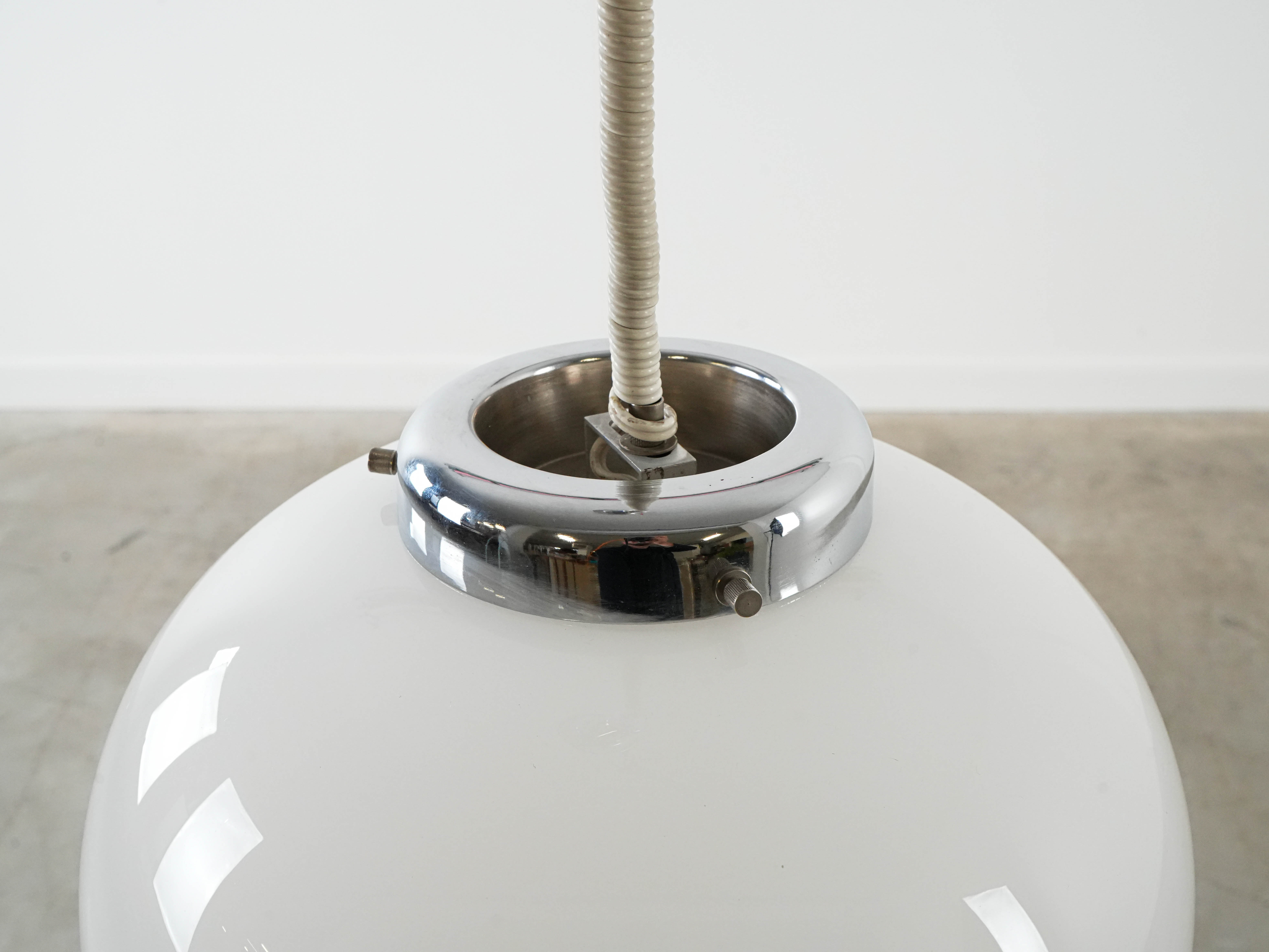 Hängelampe Glas Metall 1970er JahrePendant lamp glass metal 1970s