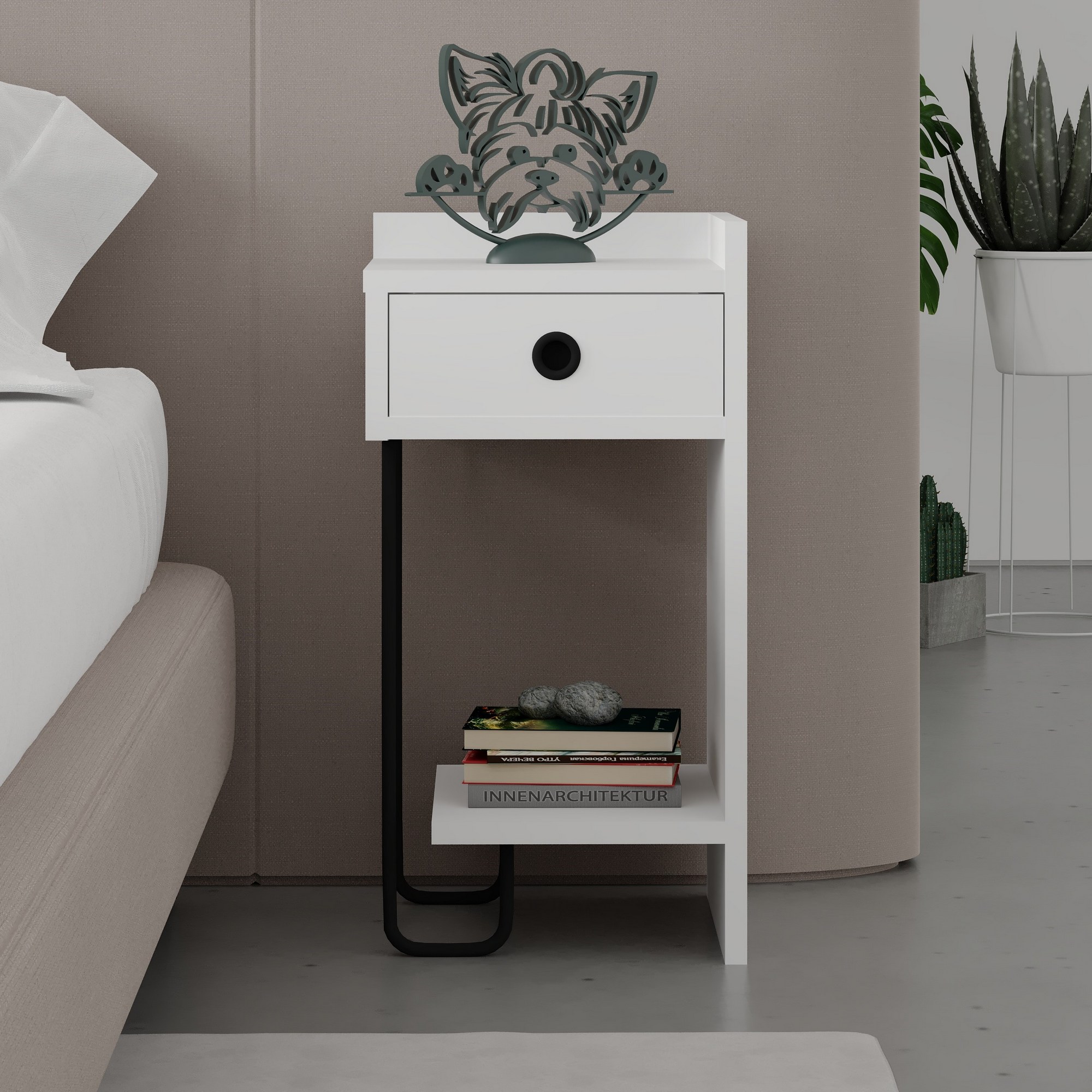 Sirius Bedside Table Right White