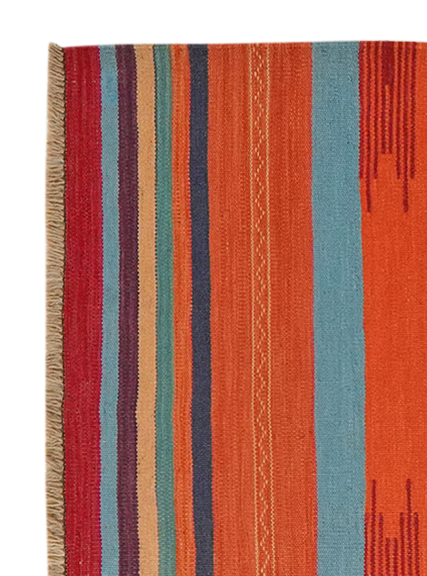 Kilim Gashgai Teppich Wolle Orange