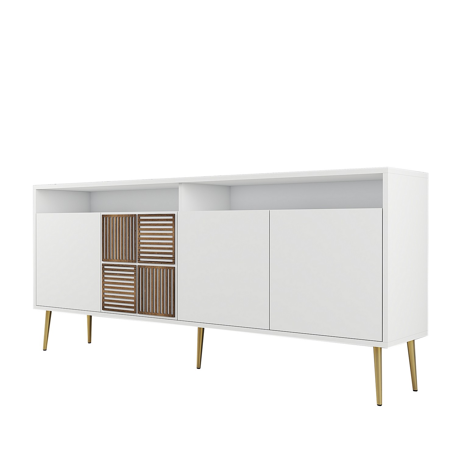 Milan Sideboard Weiß mit goldenen Details 180cm