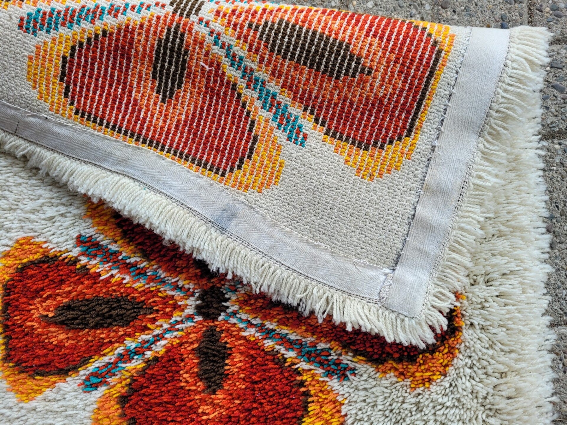 Vintage Teppich Wolle Orange