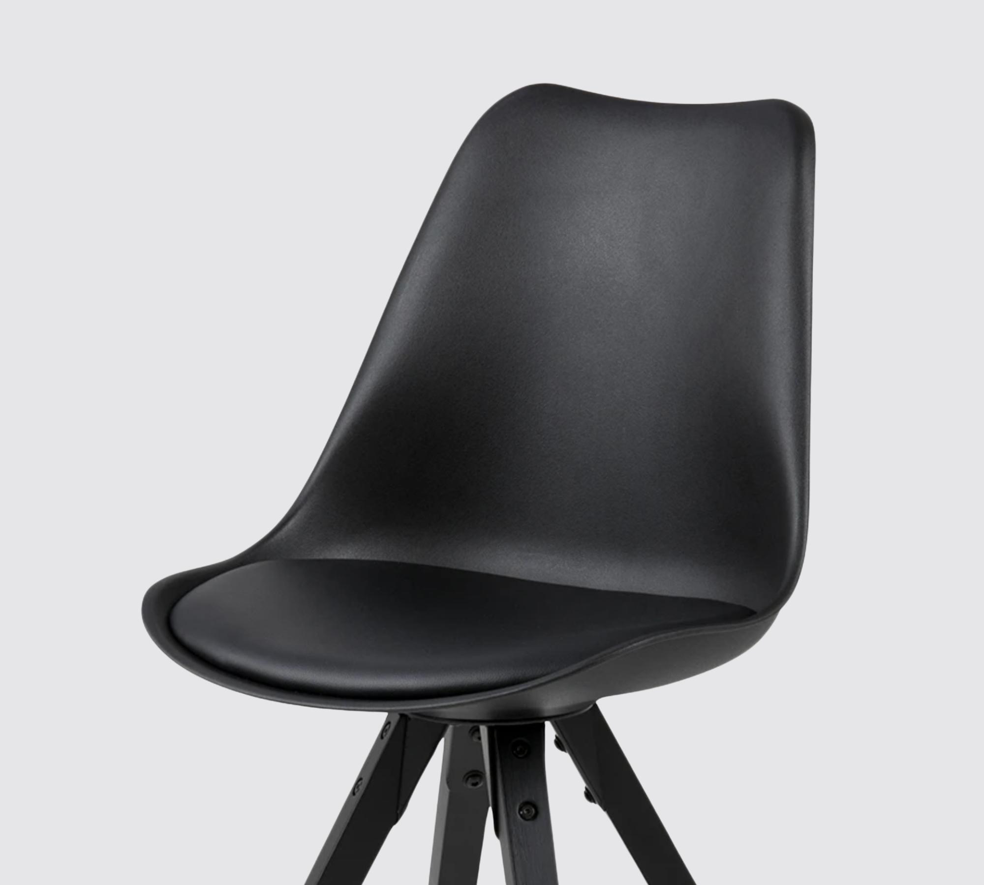 2x Scandi-Style Esszimmerstuhl Schwarz