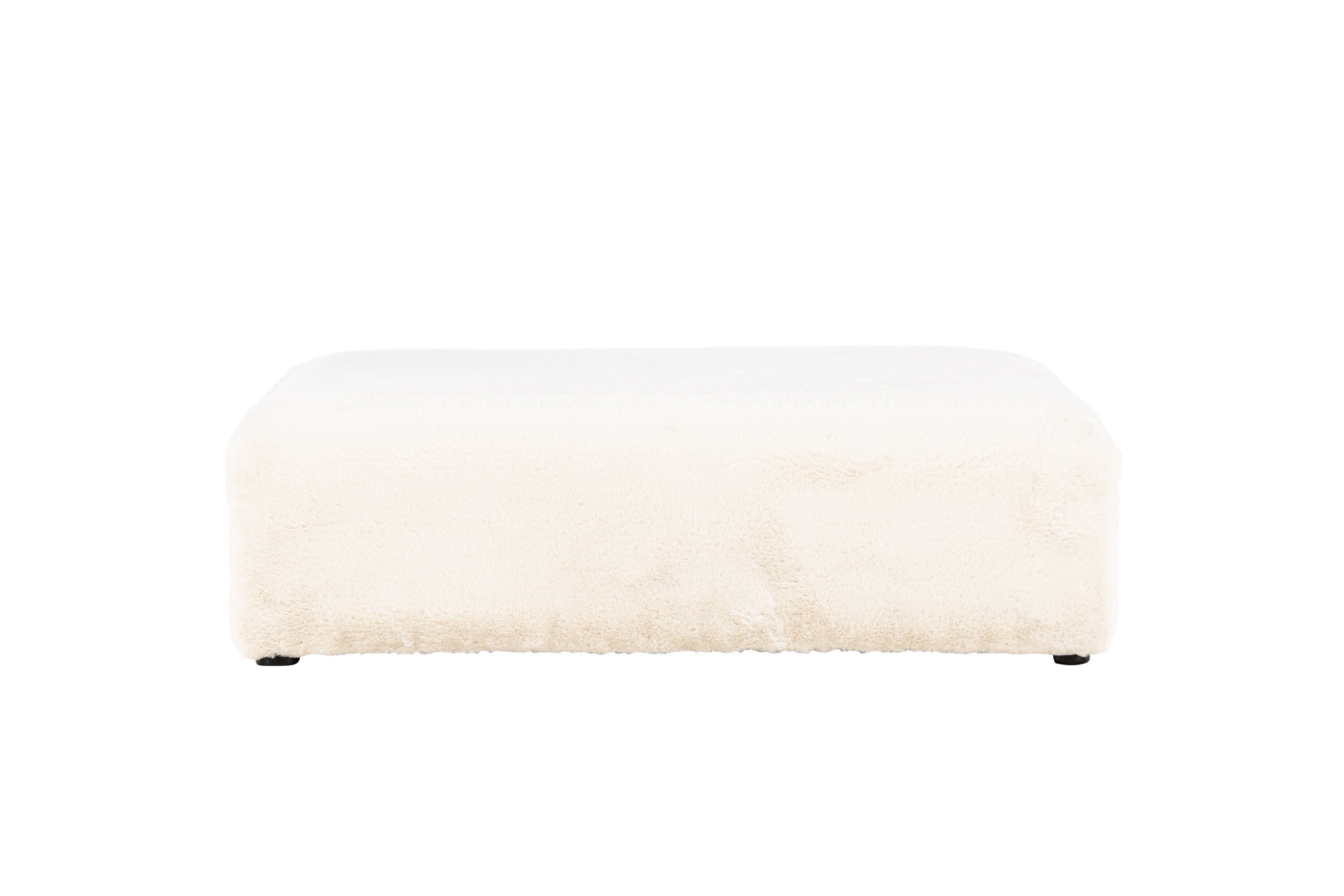 Davie Pouf Beige Kunstfell 100x100cm