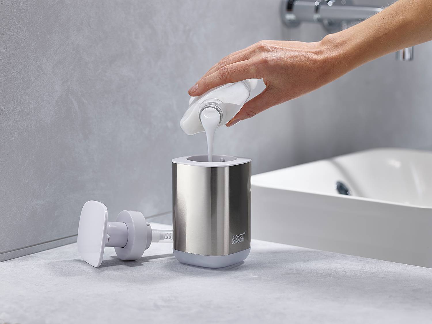Bad Accessoire 2er Set Easy Store Edelstahl Silber Weiß