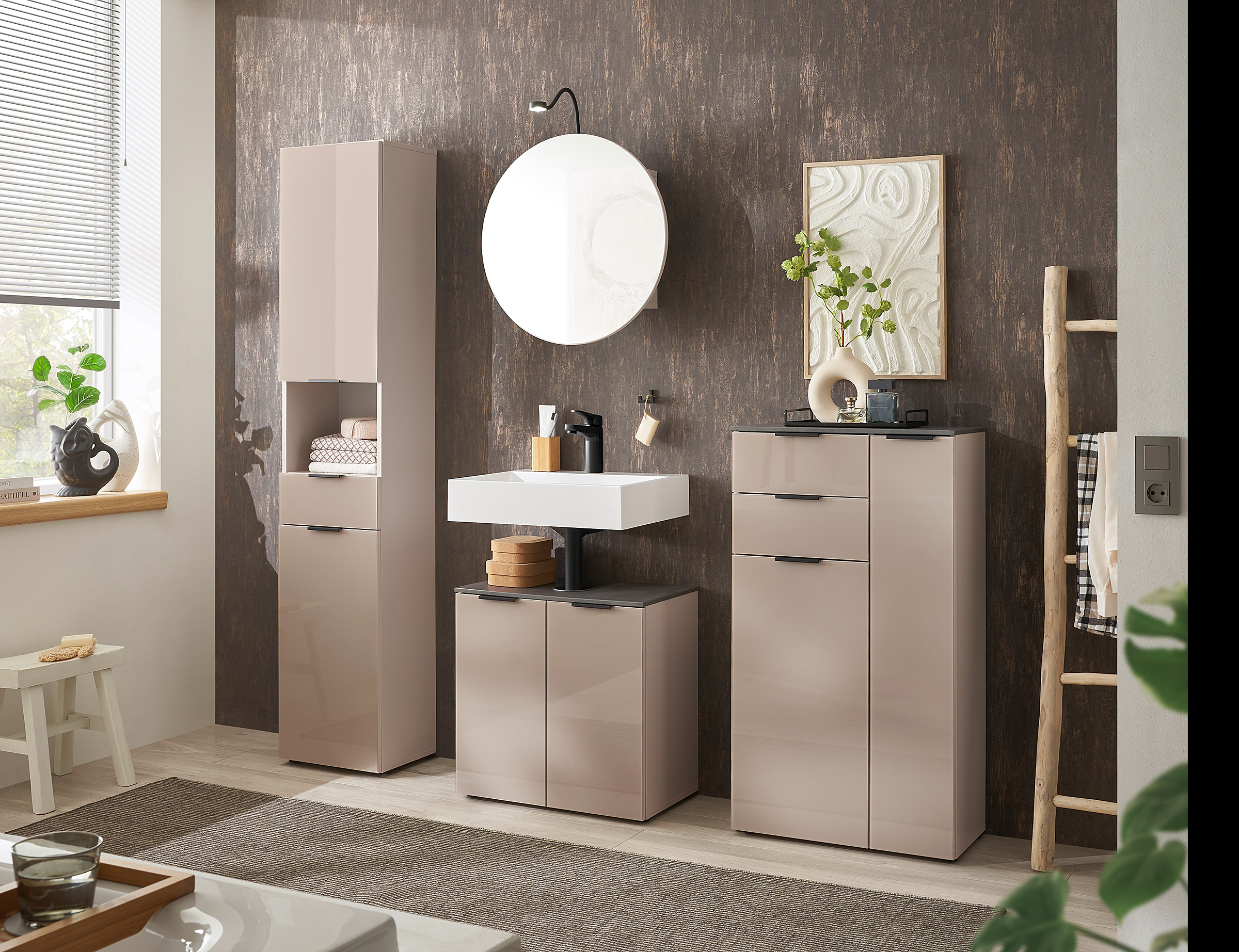 Niselia Waschbeckenunterschrank 2 Türen Kaschmir