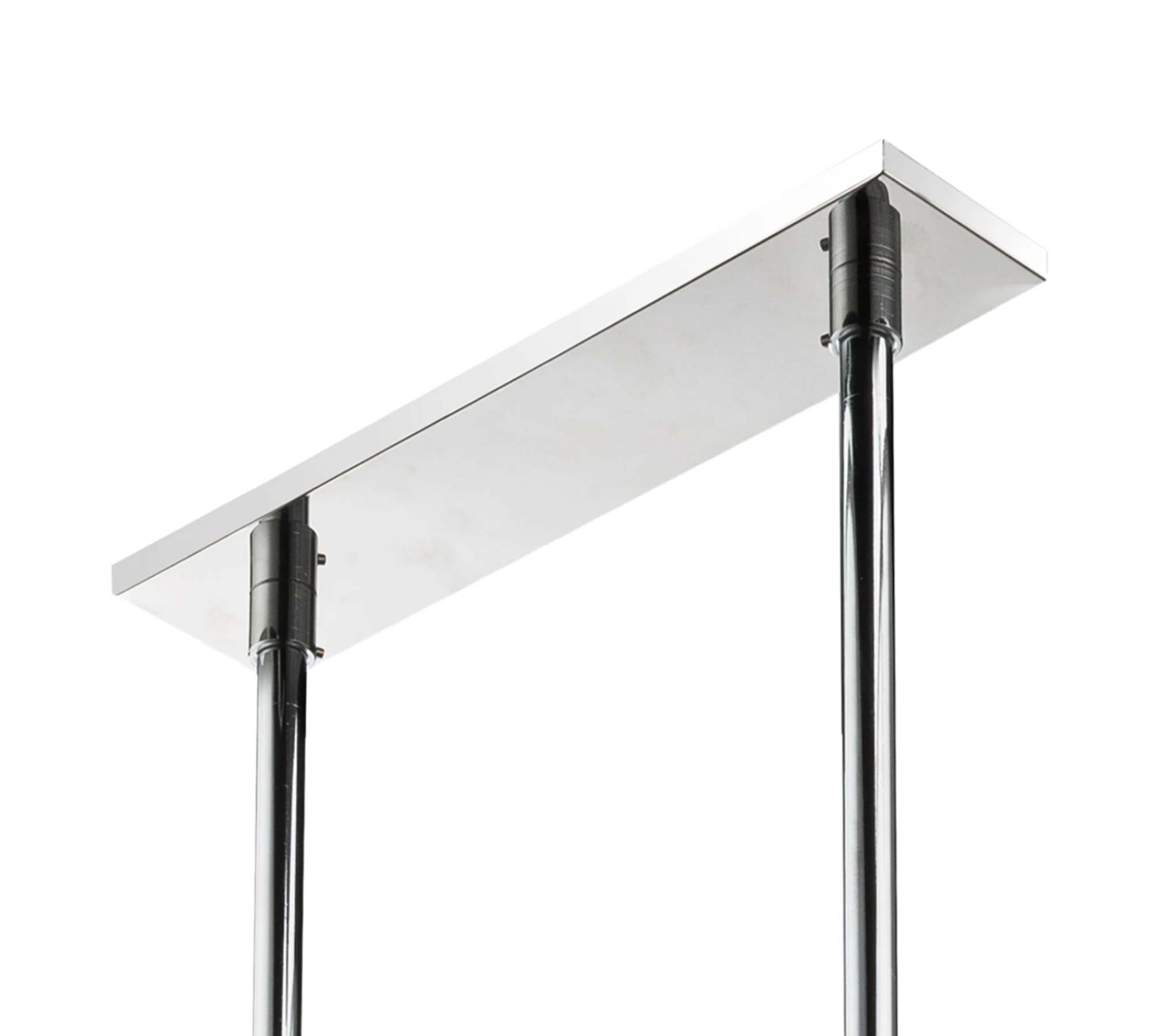 8-flammige LED-Pendelleuchte Seide Metall Silber