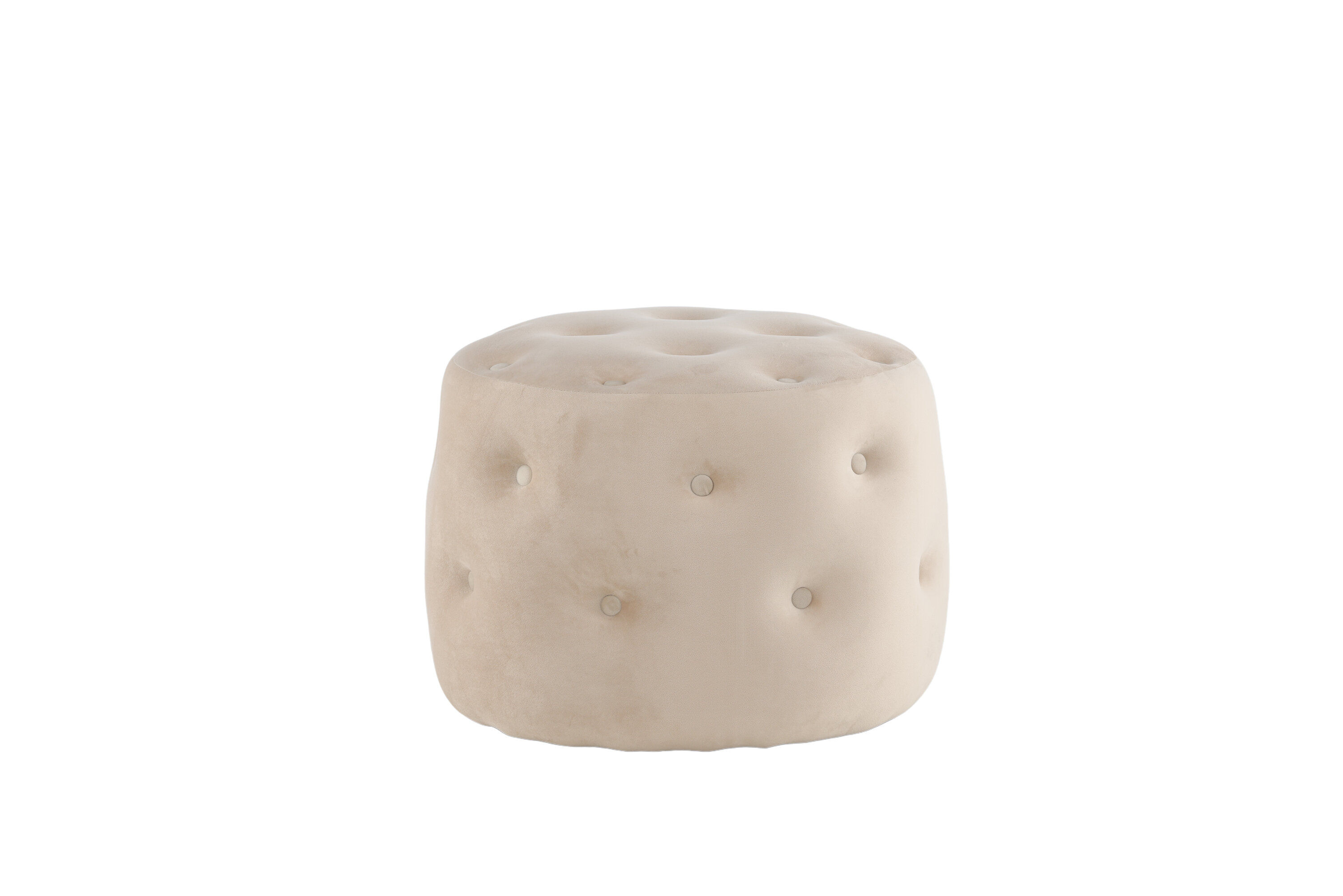 Benjamin Pouf Samt Beige Ø55cm