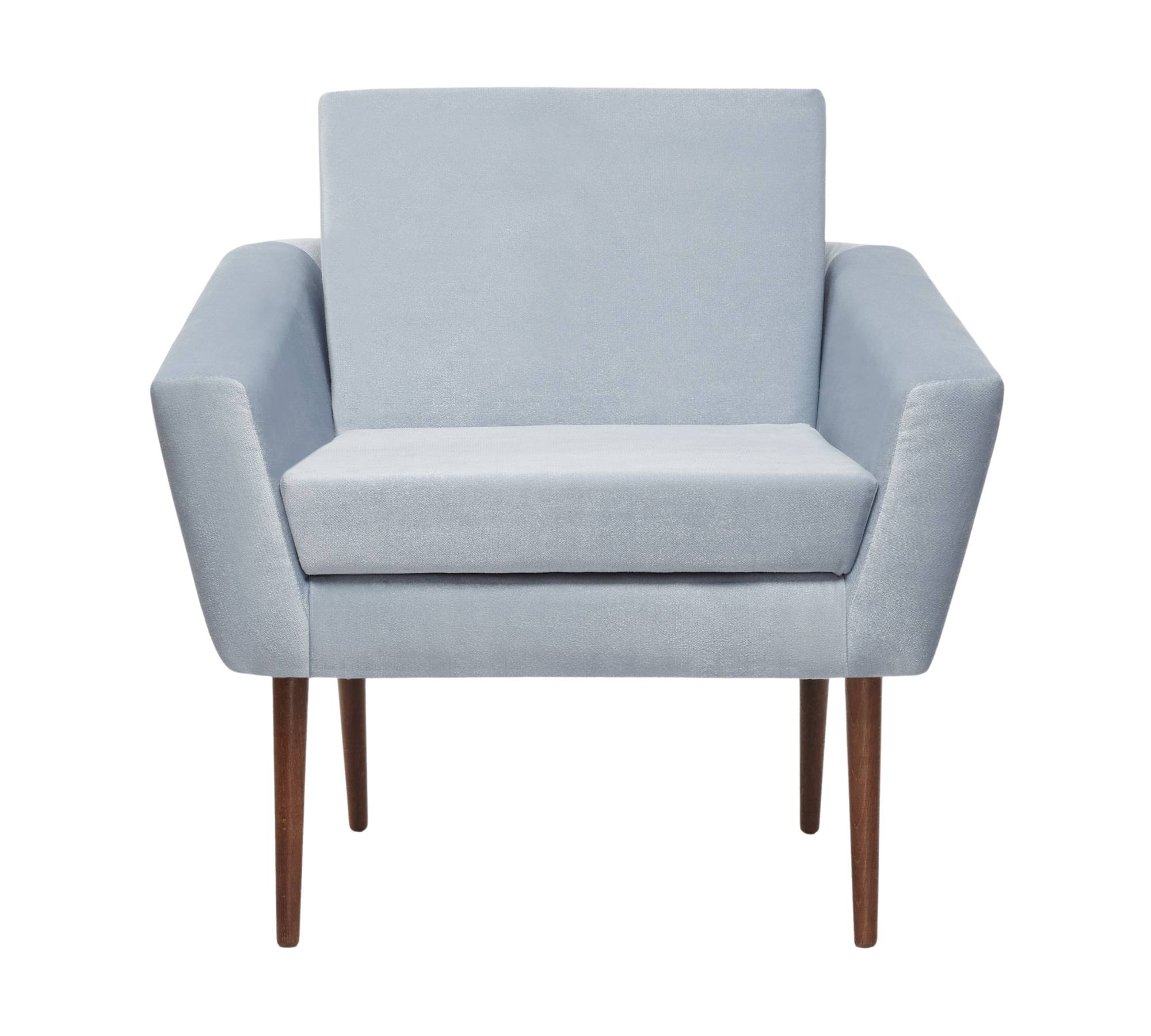 Supernova Sessel Samt Eisgrau Buchenholz