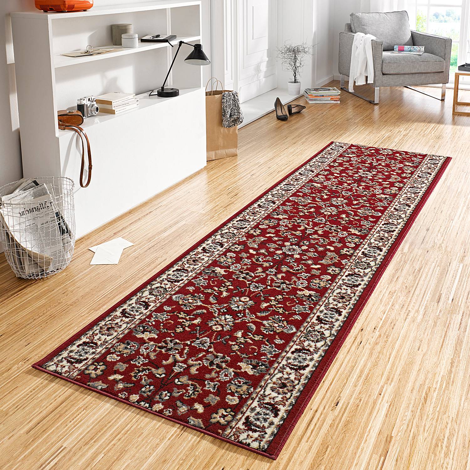 Läufer Jute Rot 80 x 250 cm