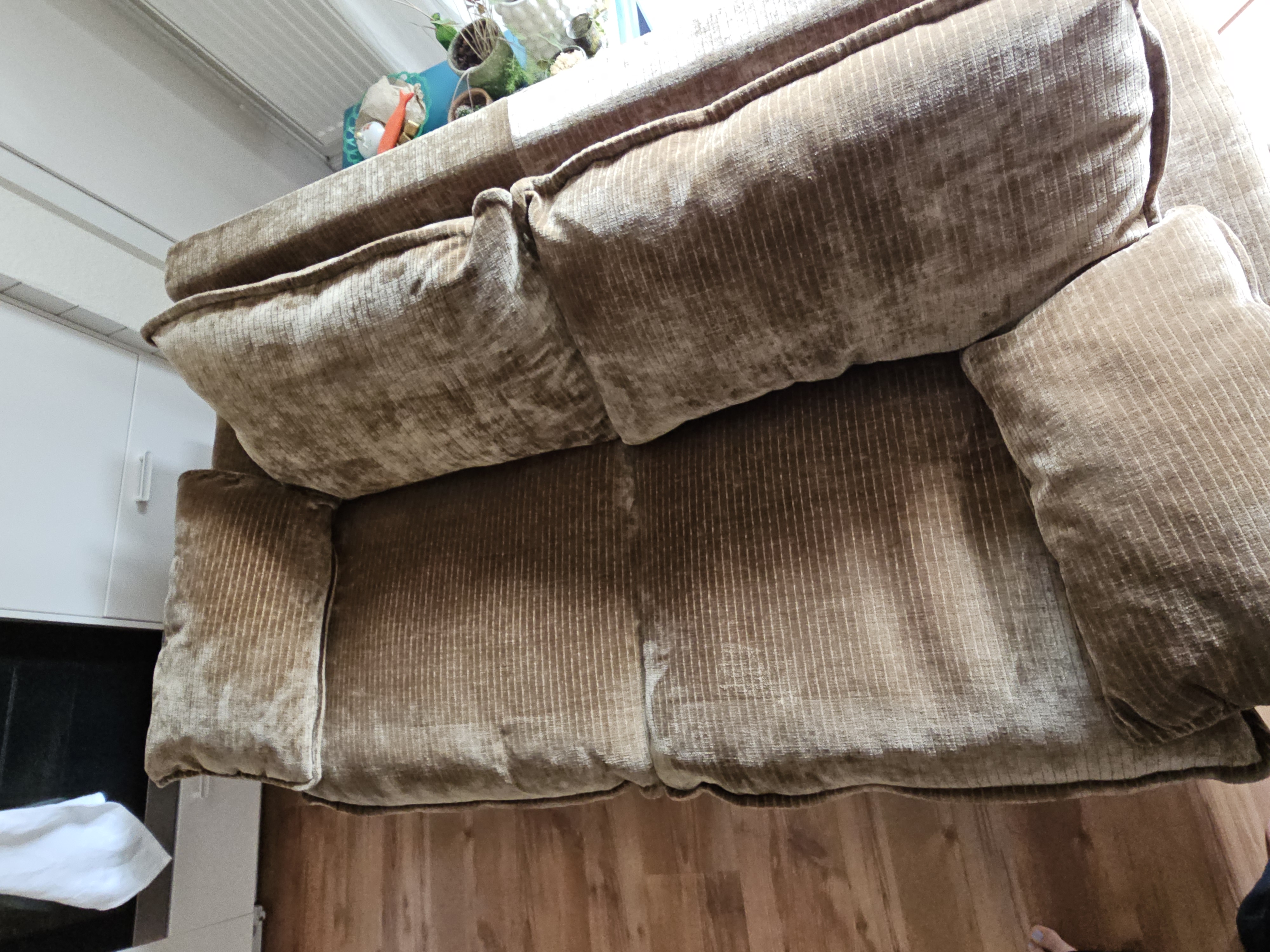 2-Sitzer Sofa Cordsamt Altgold