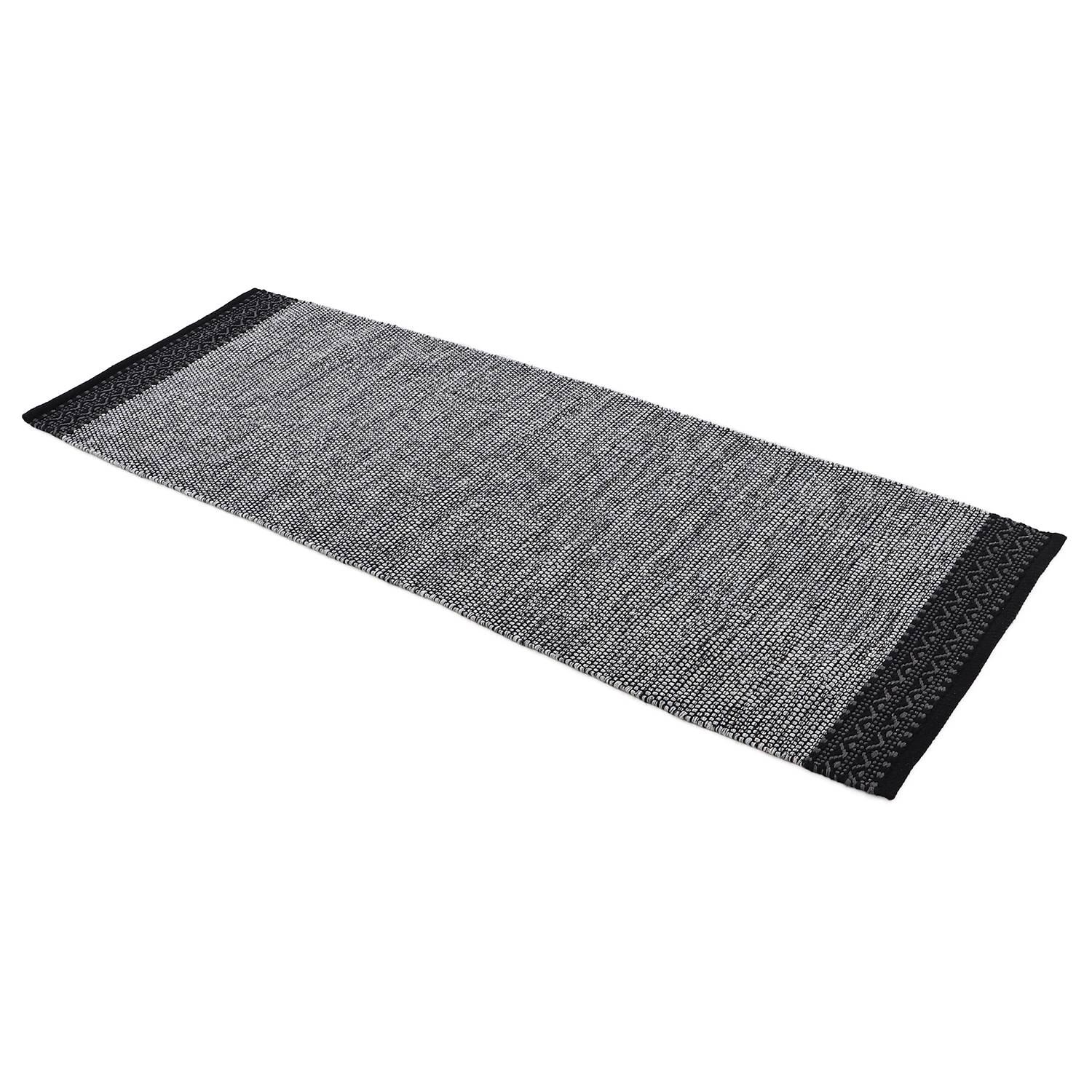 Kelim Mia Läufer Baumwolle Wendbar Grau 75 x 200 cm