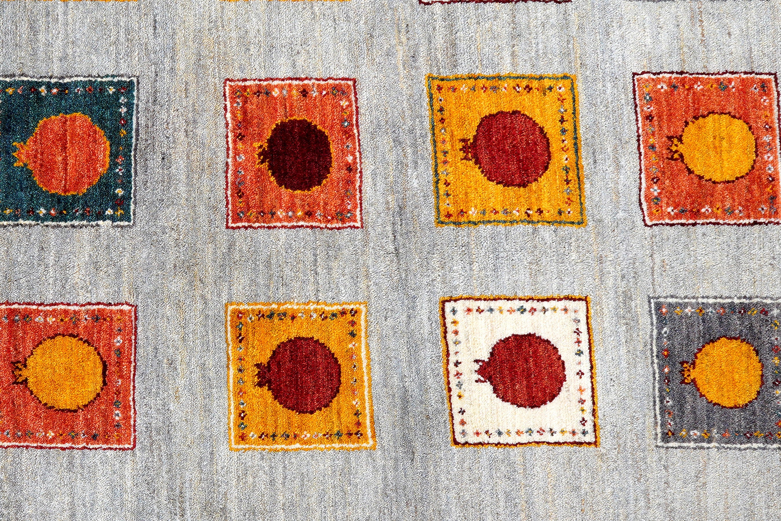 Rizbaf Gabbeh-Teppich Wolle Grau