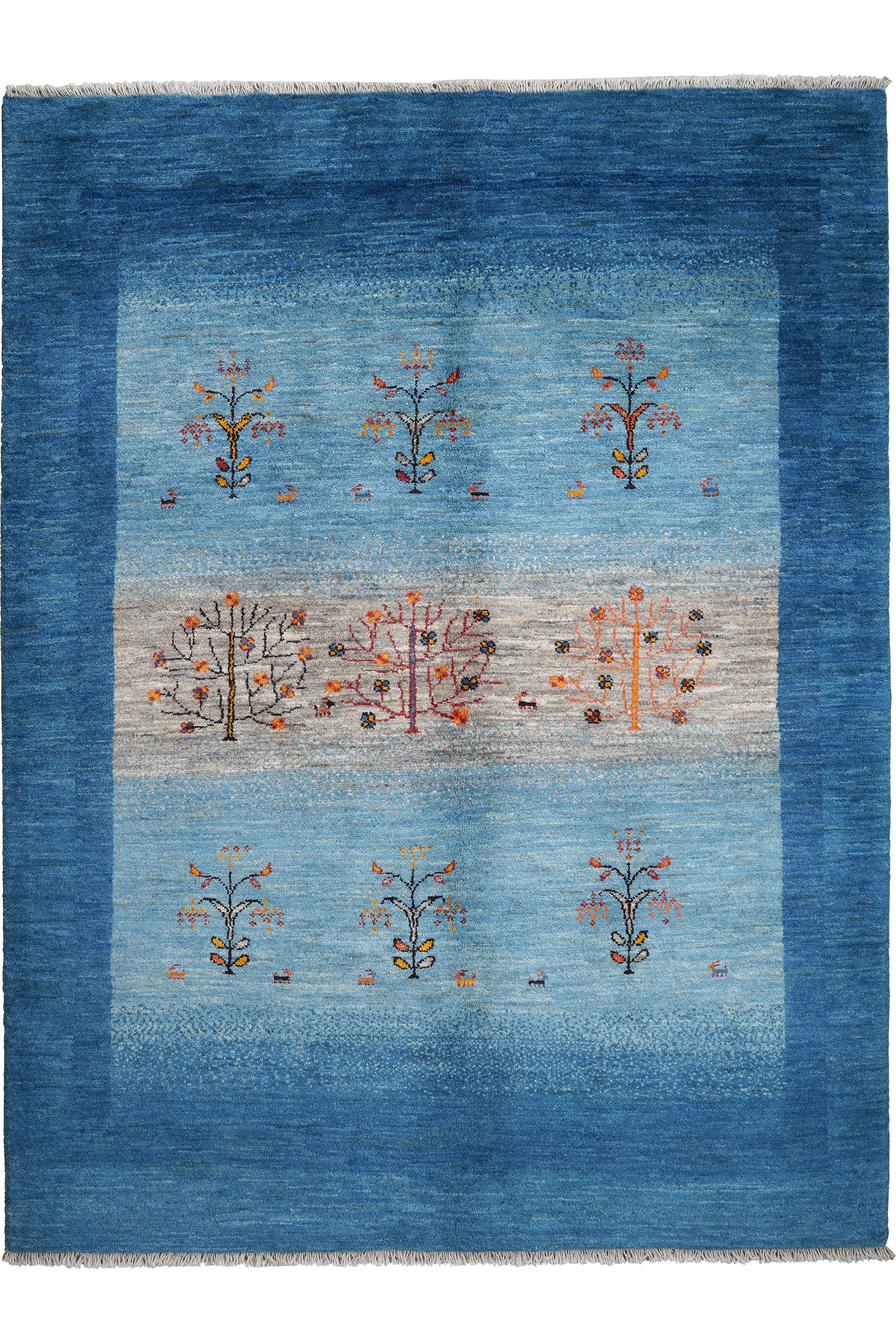 Rizbaf Gabbeh-Teppich Wolle Blau