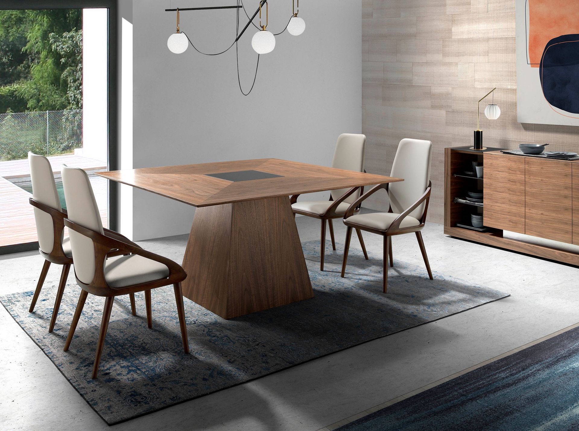 Dining chair faux leather cream