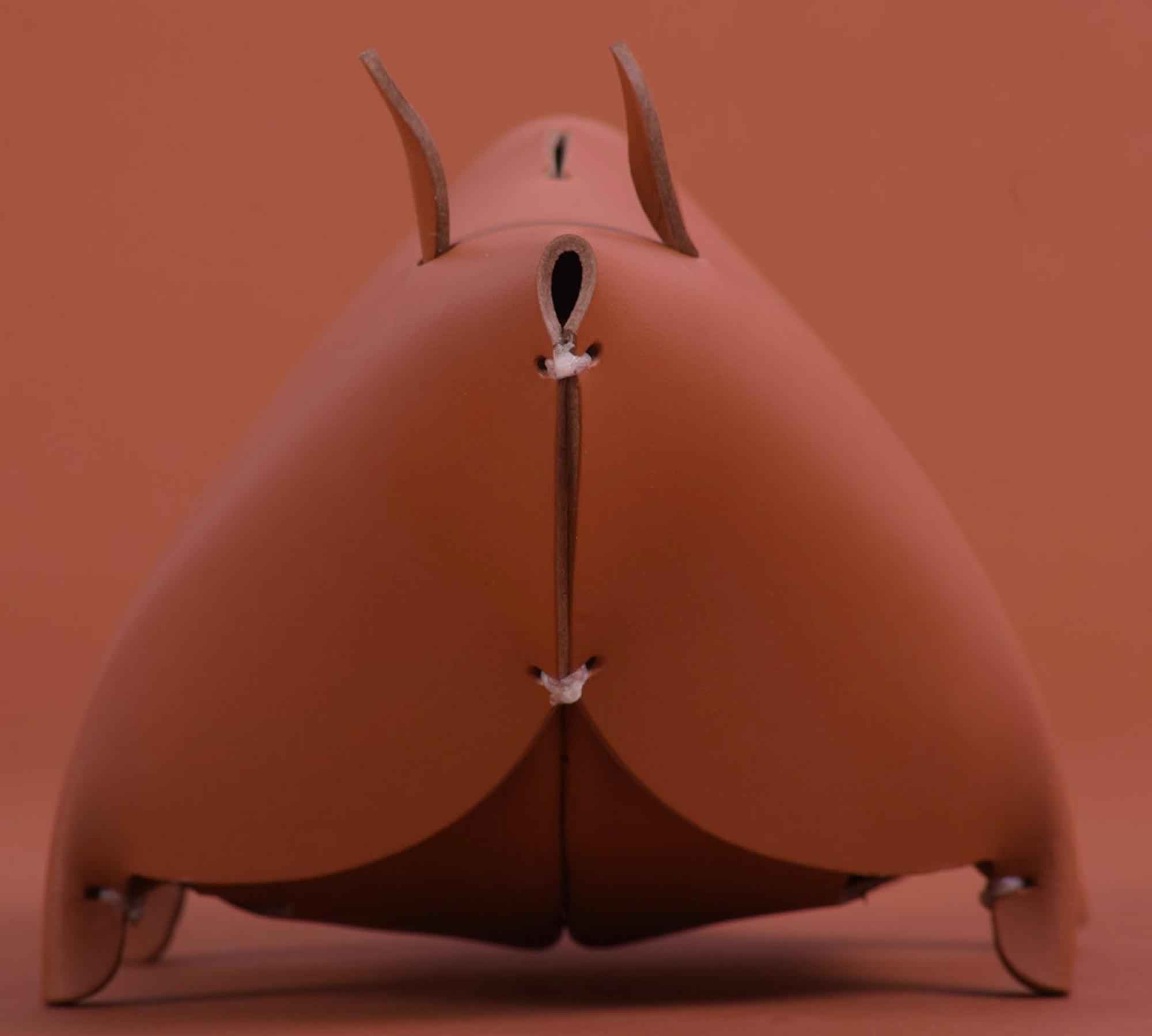 Sparschwein aus 100% Recyceltem Leder aus Spanien Braun