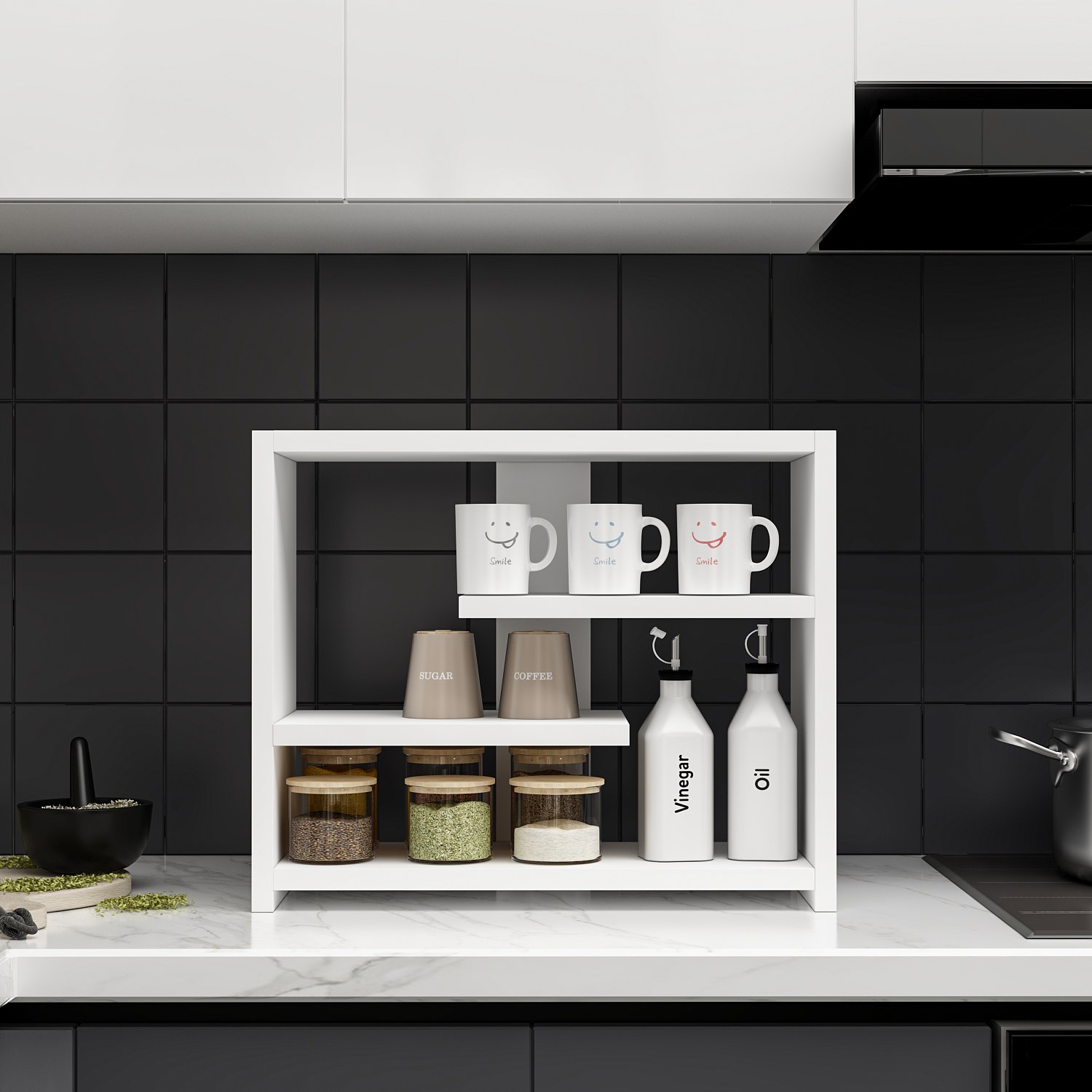 Gupse Wandregal Holzfurnier Weiß