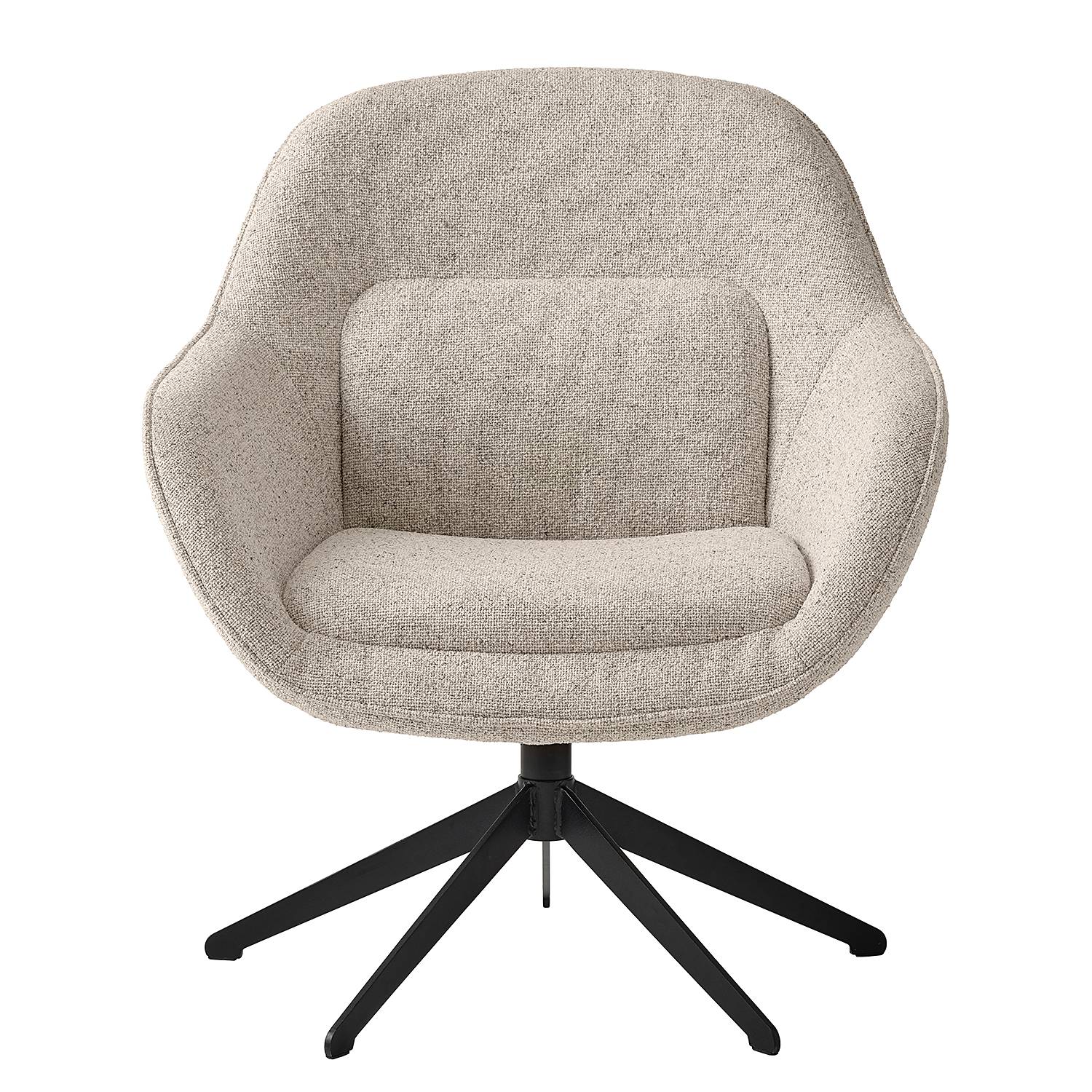 Loungesessel Baracoa Bouclé Stahl Beige Schwarz