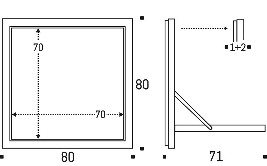 Fläpps Küchentisch 80x80 Weiß