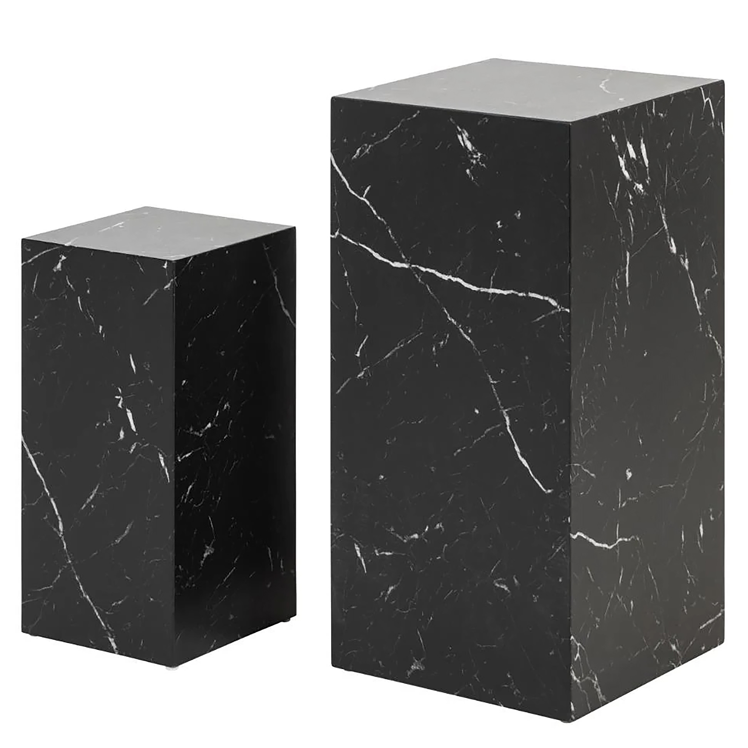 2x Beistelltisch Zelale Marmor Schwarz Dekor