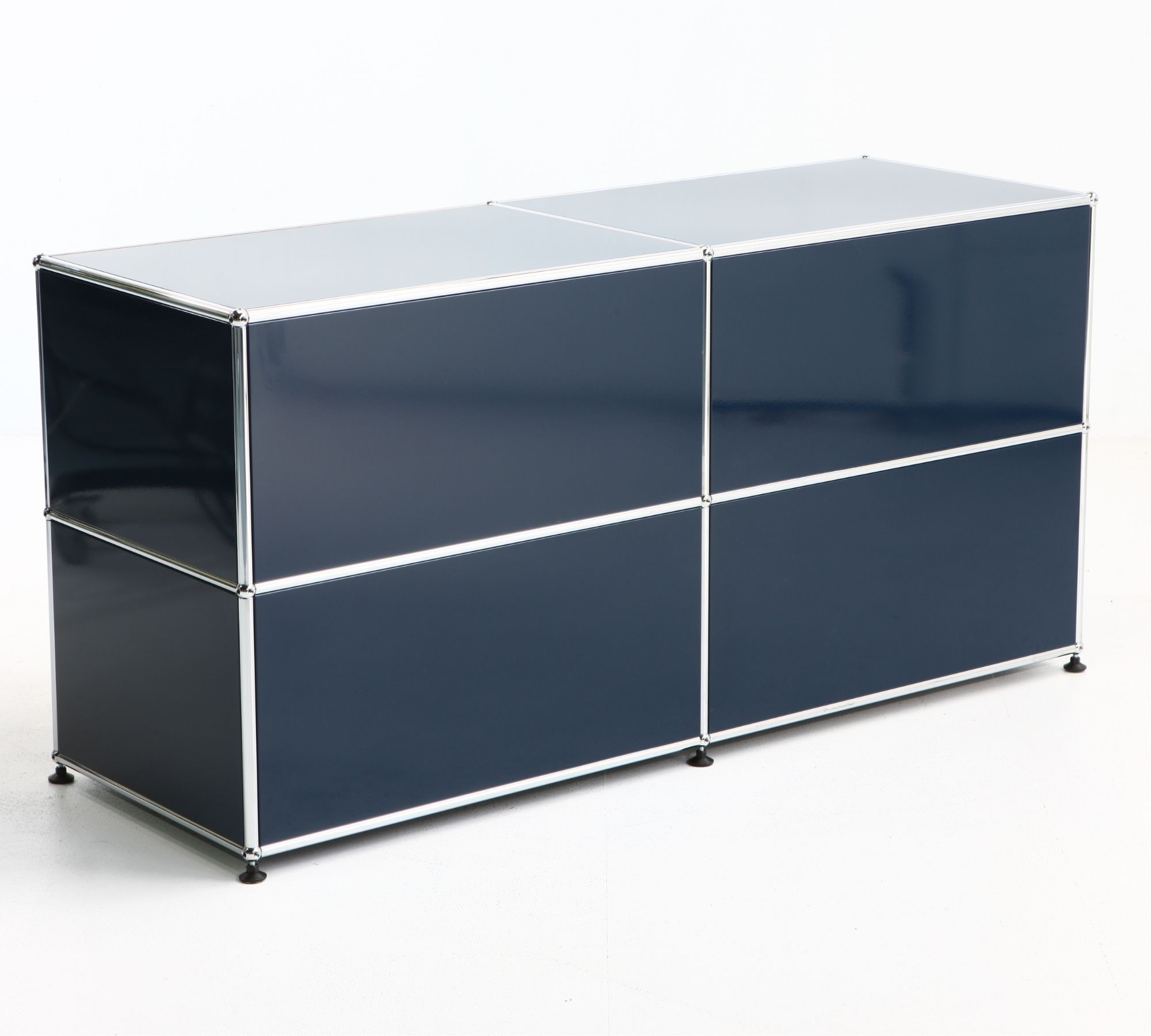 Sideboard Mit 4 Fächern & 2 Schiebeschubladen Stahlblau
