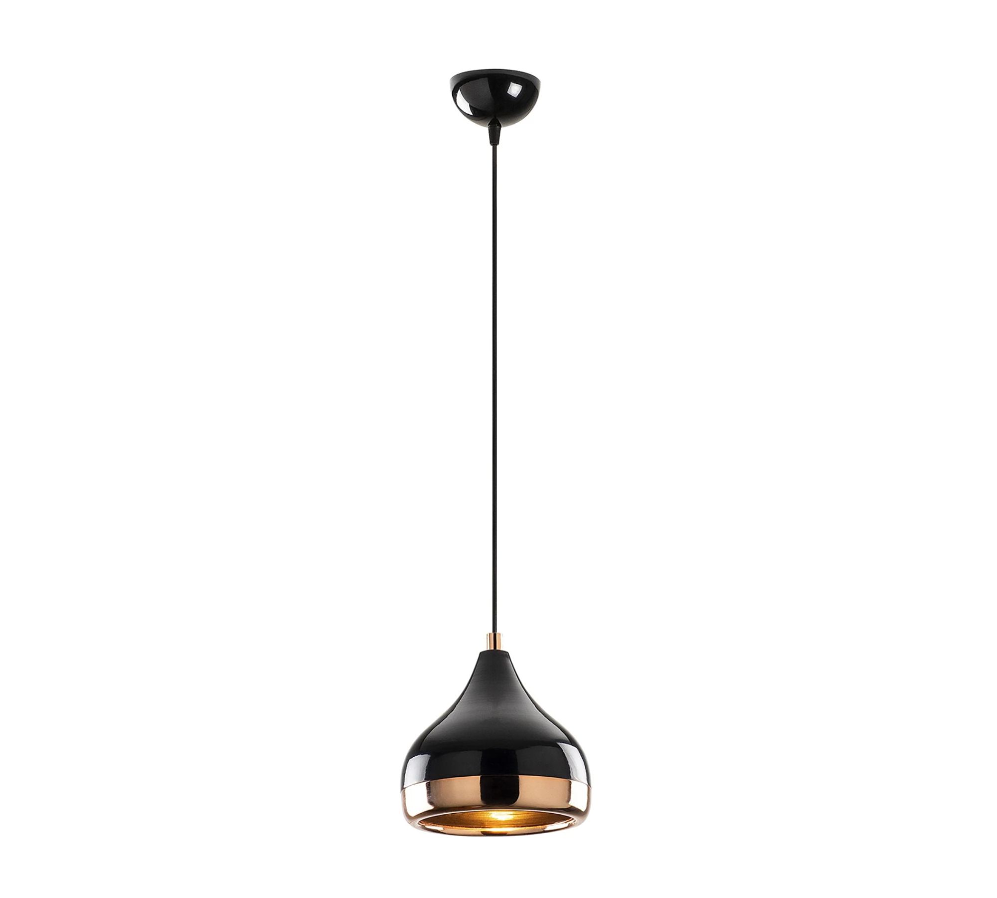 Pendelleuchte 1-flammig Glas Metall Schwarz Gold