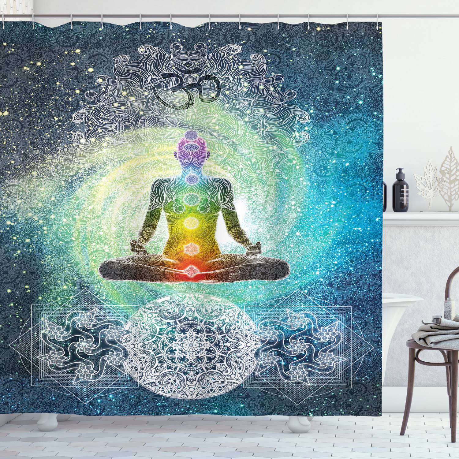 Duschvorhang Mandala Zen Polyester Mehrfarbig 175 x 180 cm