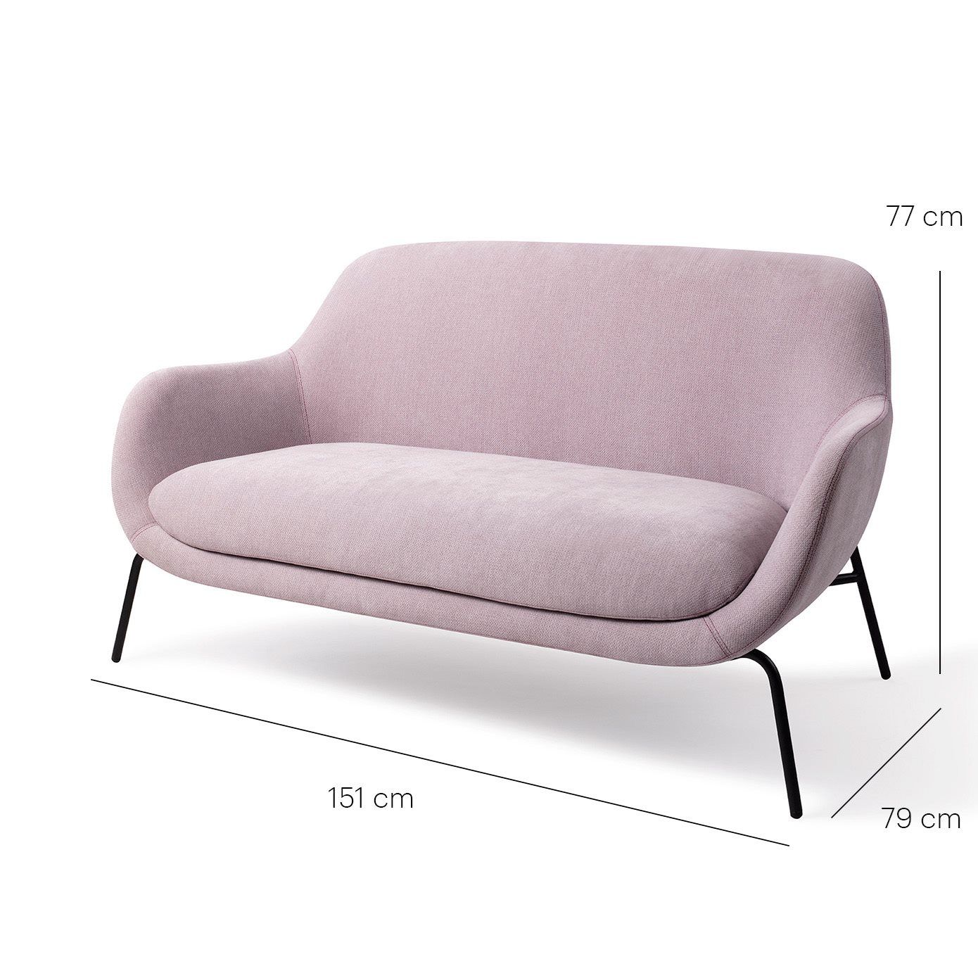 Ugo 2-seater sofa Ola Viola
