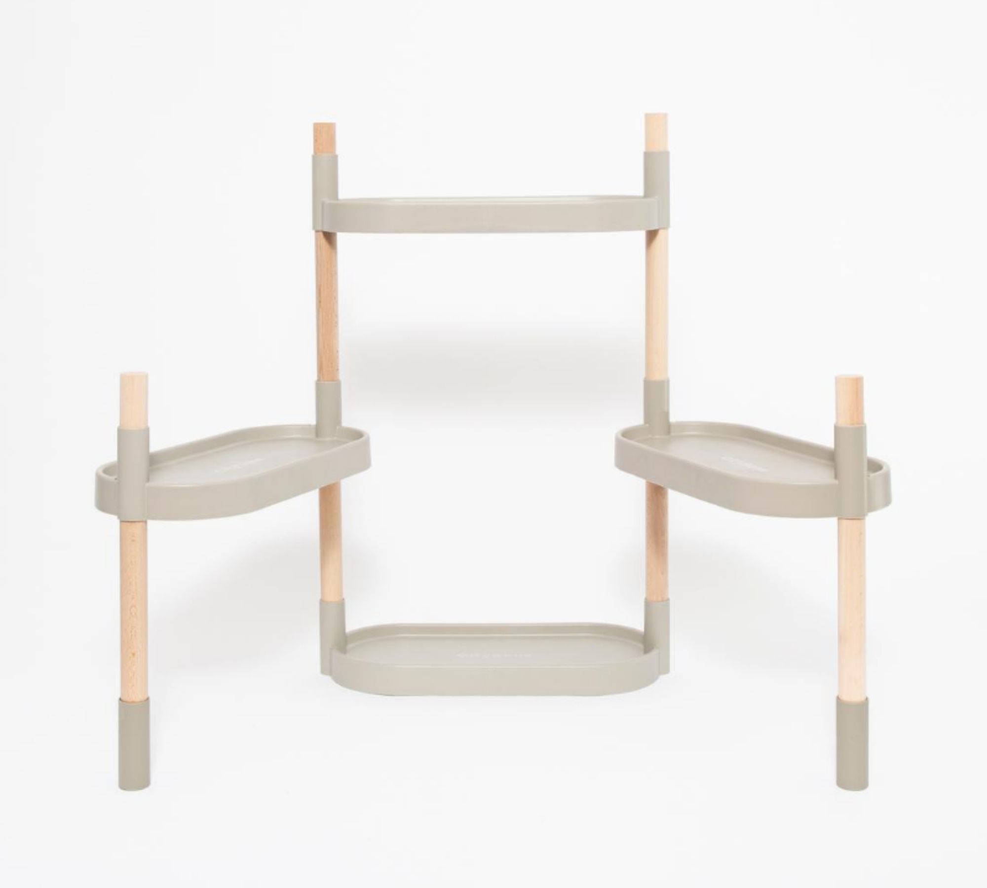 Modular plant stand with 4 shelves Grey