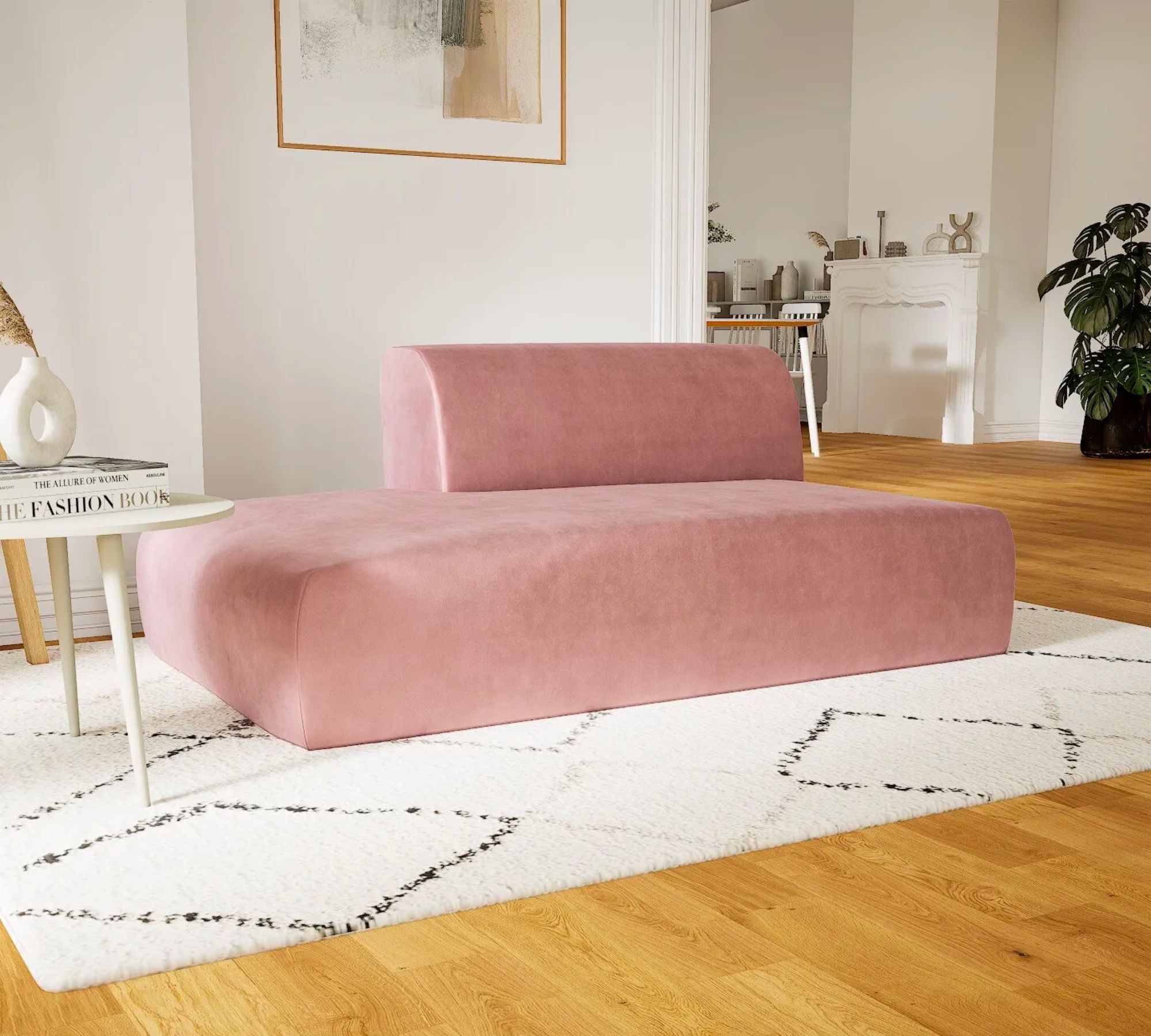 Pyllow Sofa 2-Sitzer Samt Bonbonrosa