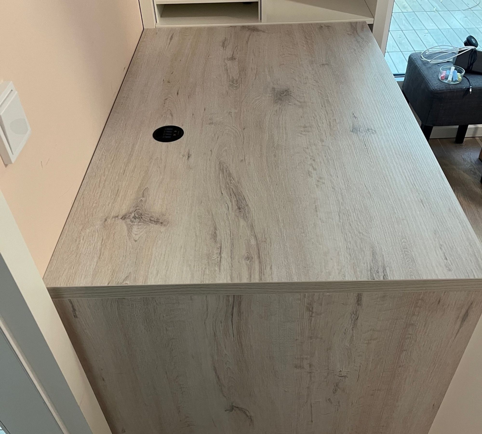 Schreibtisch mit Aufbewahrung Holz Weiß