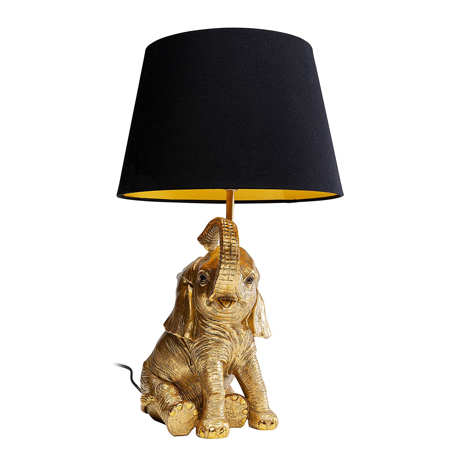 Table Lamp Happy Elephant Steel Black Gold