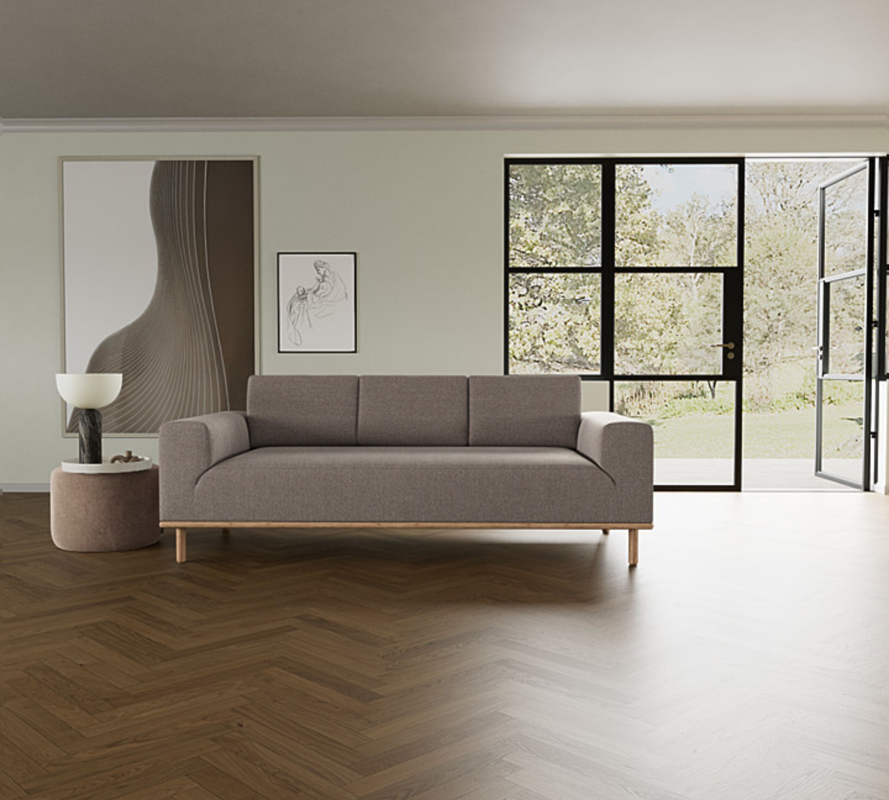 Vilmar Sofa 3-Sitzer Agnes Brown