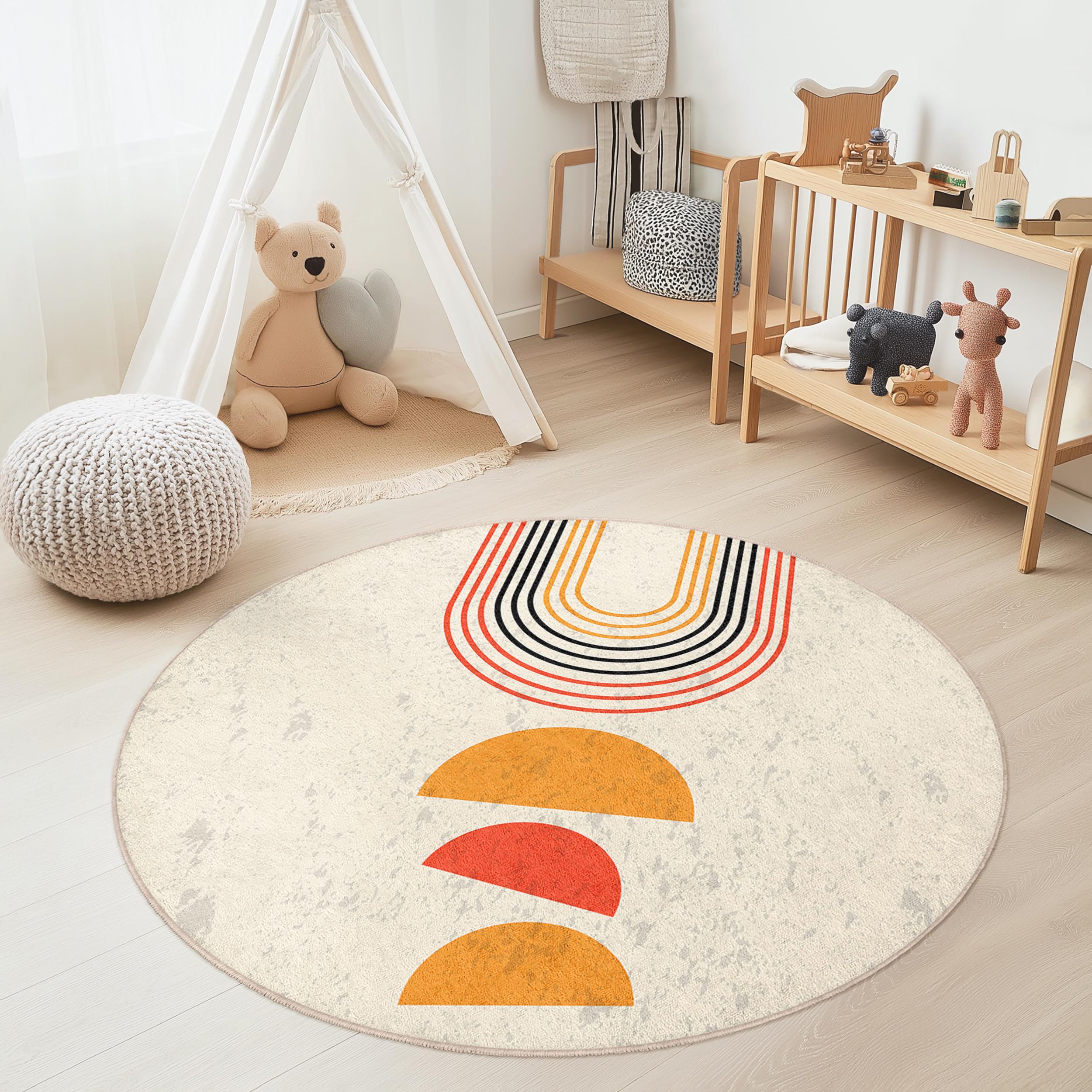 Circular pattern Children's rug Multicolored Ø180cm