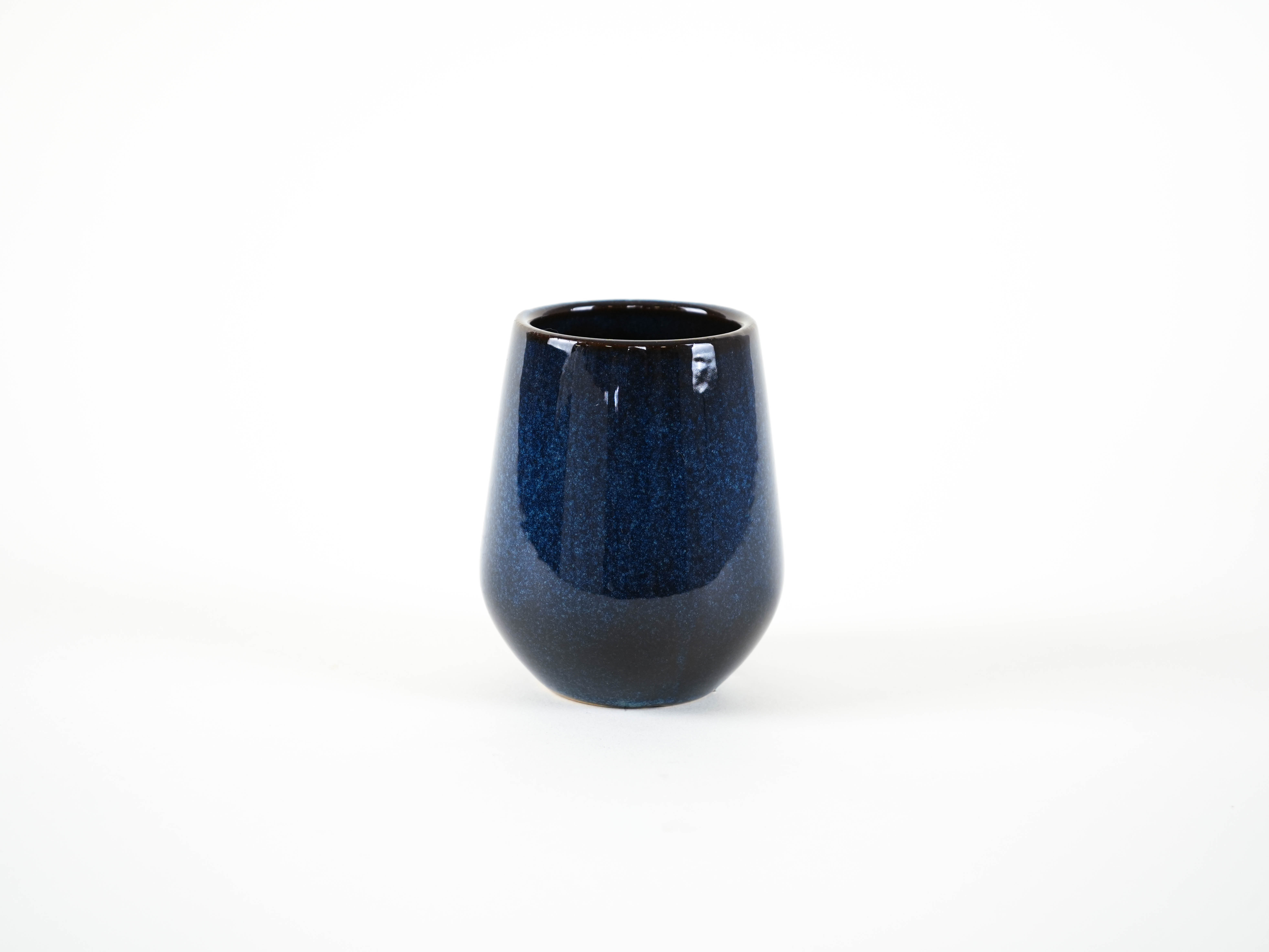 Keramikvase Marineblaue 1970er Jahre