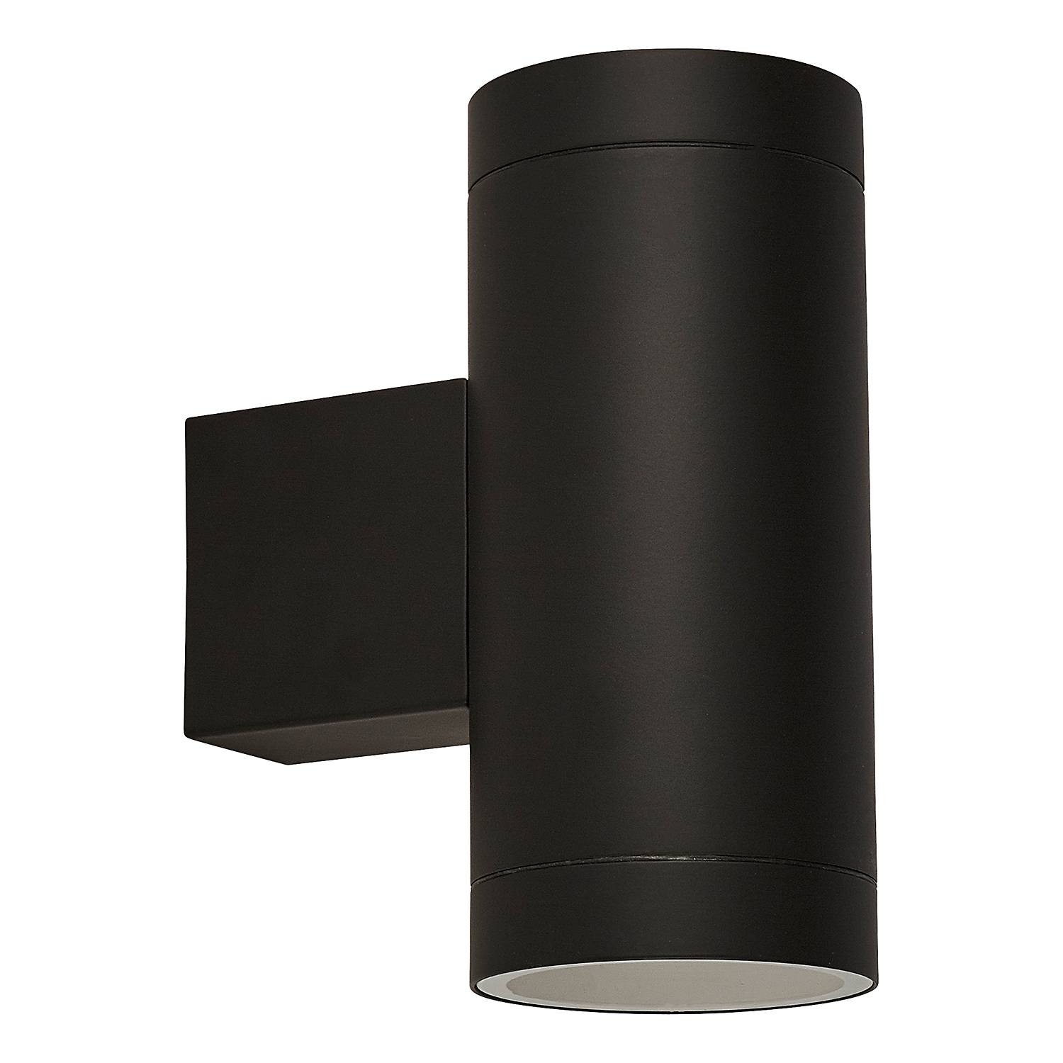 Wall Lamp Up Down 2-Light Clear Glass Stainless Steel Black