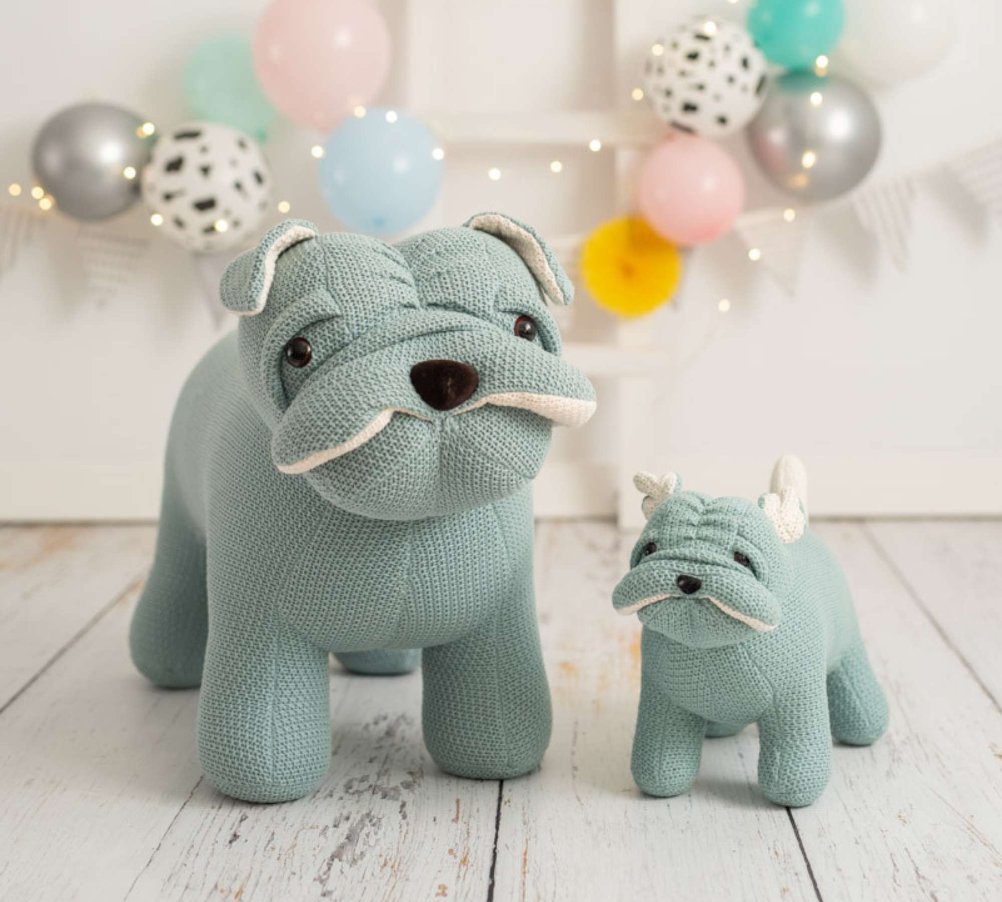 Hund Mini Plüschtier Baumwolle Blau