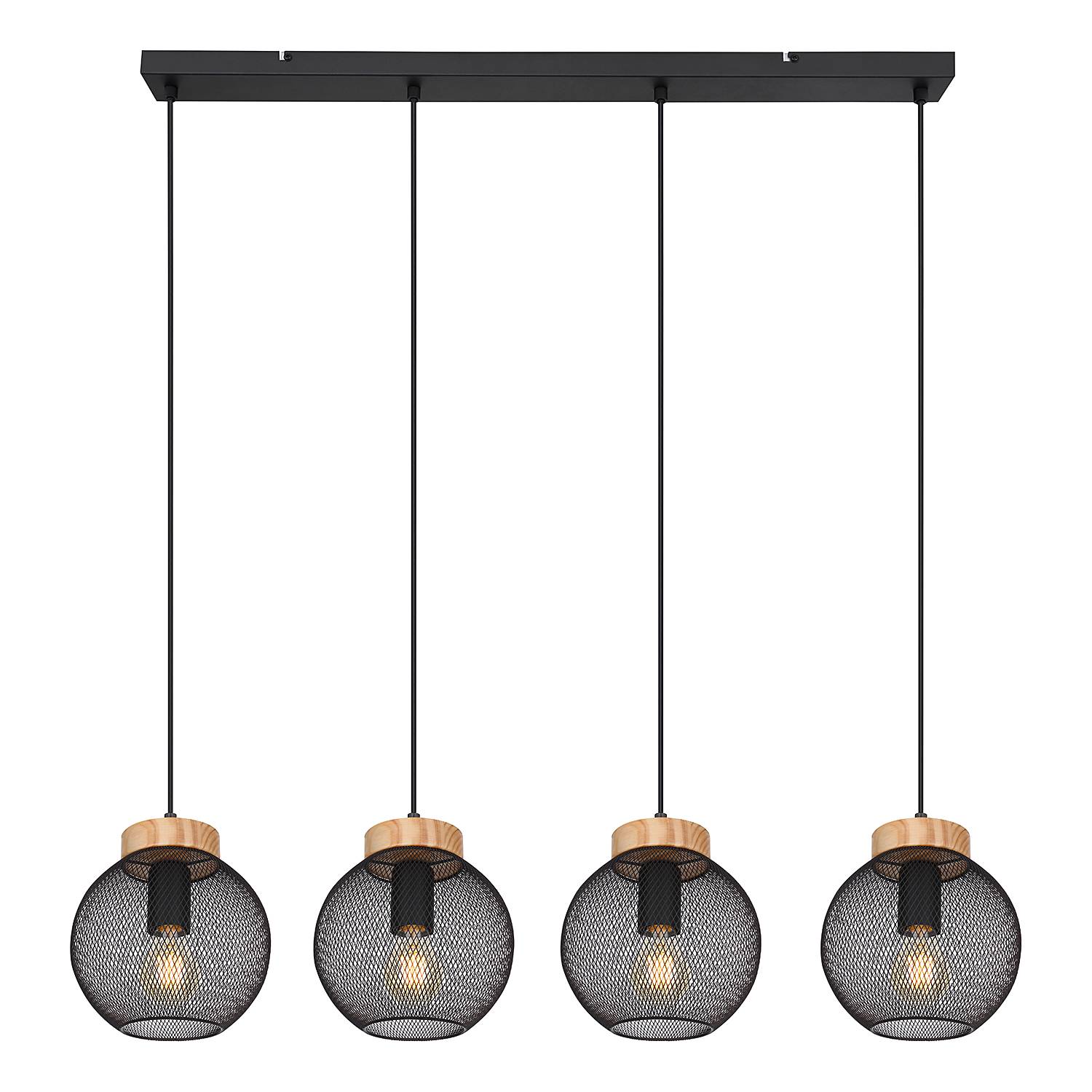 4-flame pendant light Pablo Ficus iron black