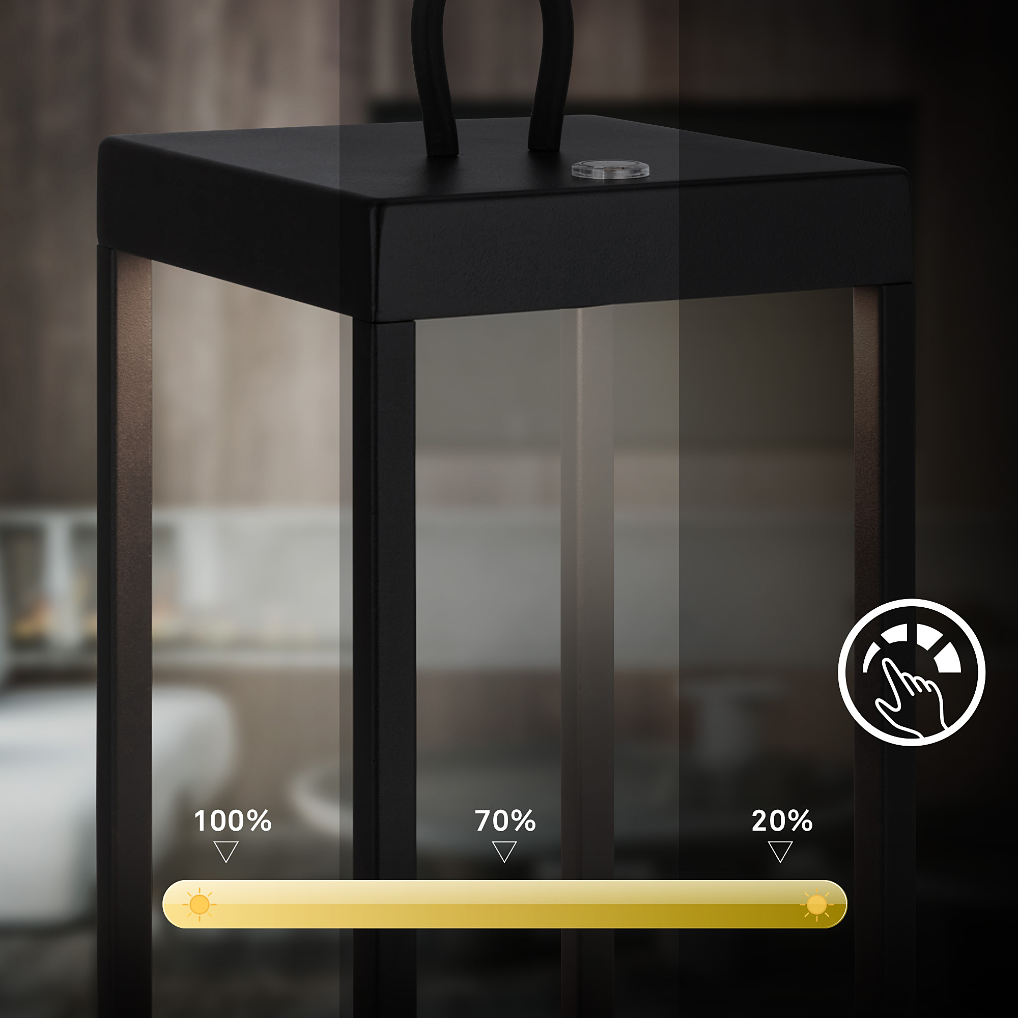 LED Battery Table Lamp Luca Black