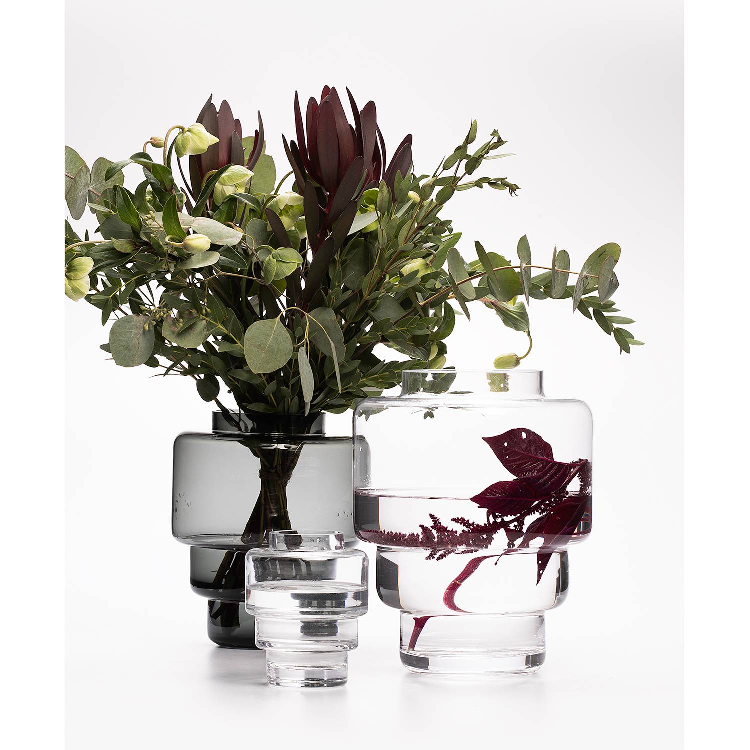 Vase Akka I Glas Grau