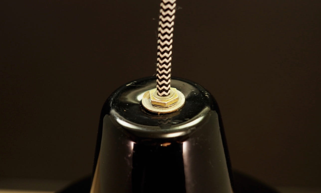 Vintage pendant lamp metal black 1960s