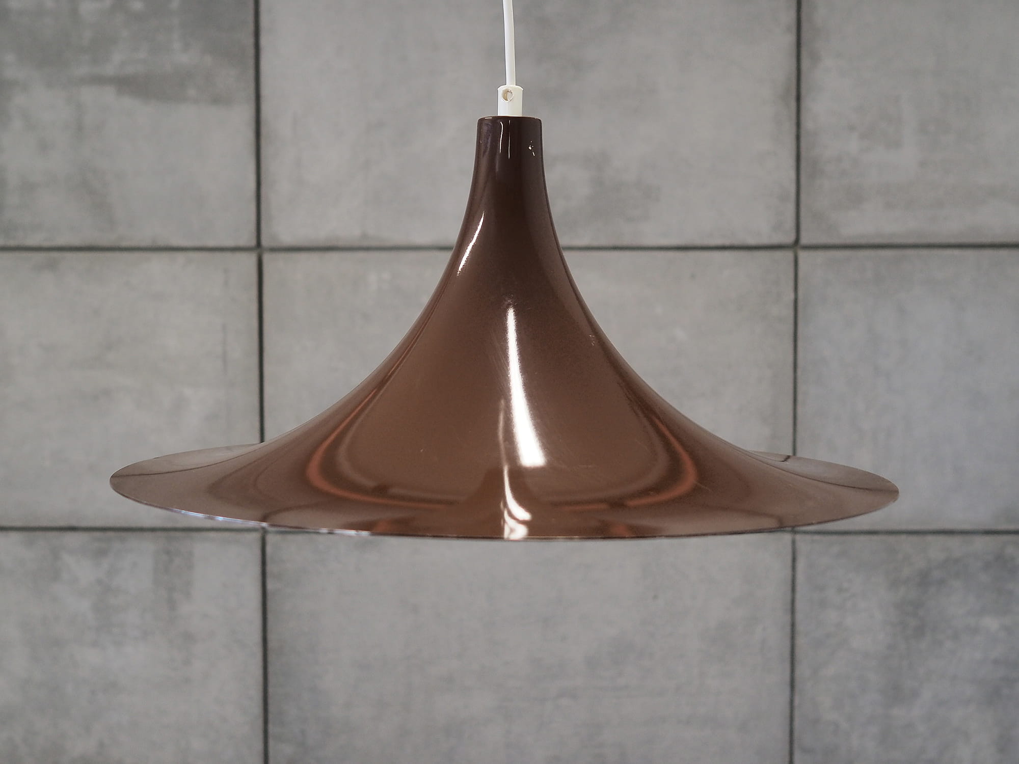 Vintage Pendant Lamp Metal Brown 1960s