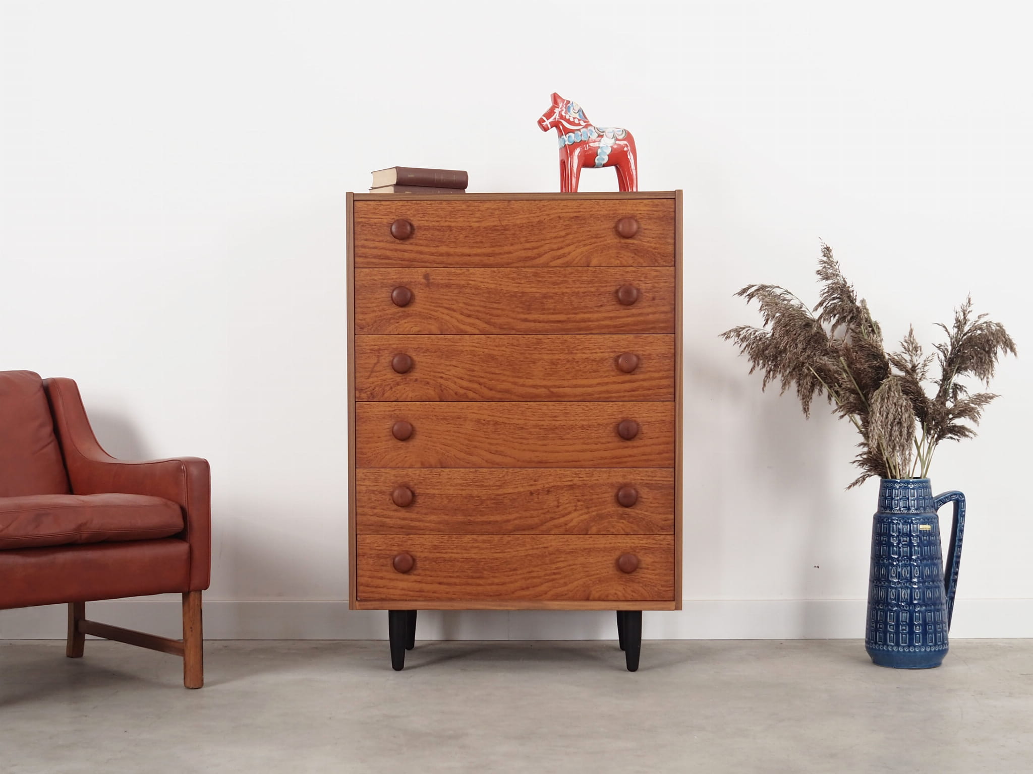 Vintage chest of drawers Teak wood Brown 1960s