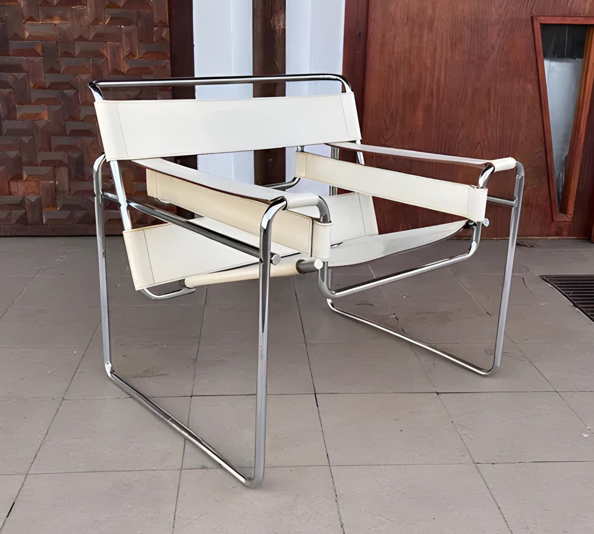 Vintage Marcel Breuer Wassily Chair Weiß 1960er Jahre