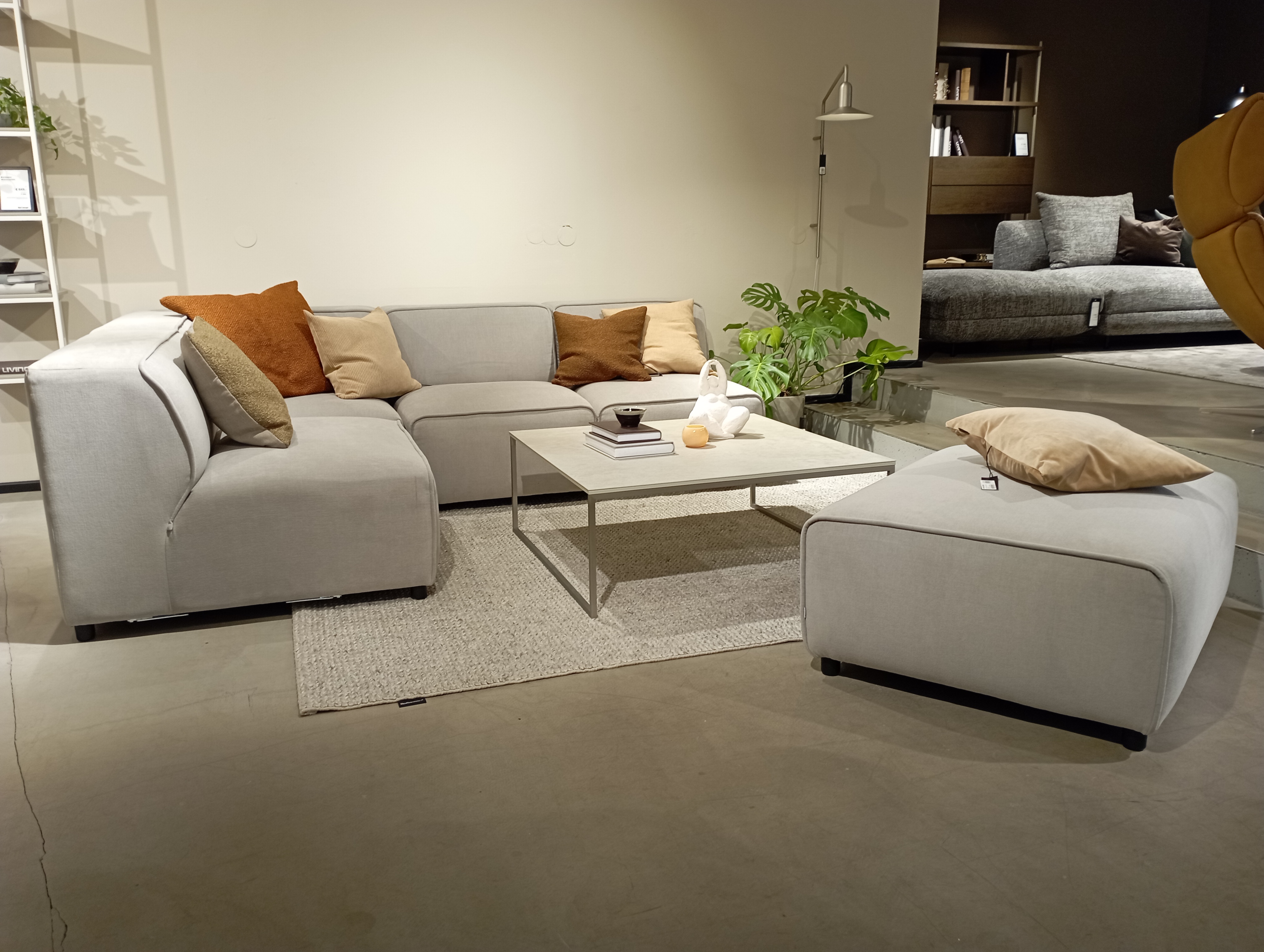 Carmo Modulares Ecksofa Frisco-Stoff Hellgrau