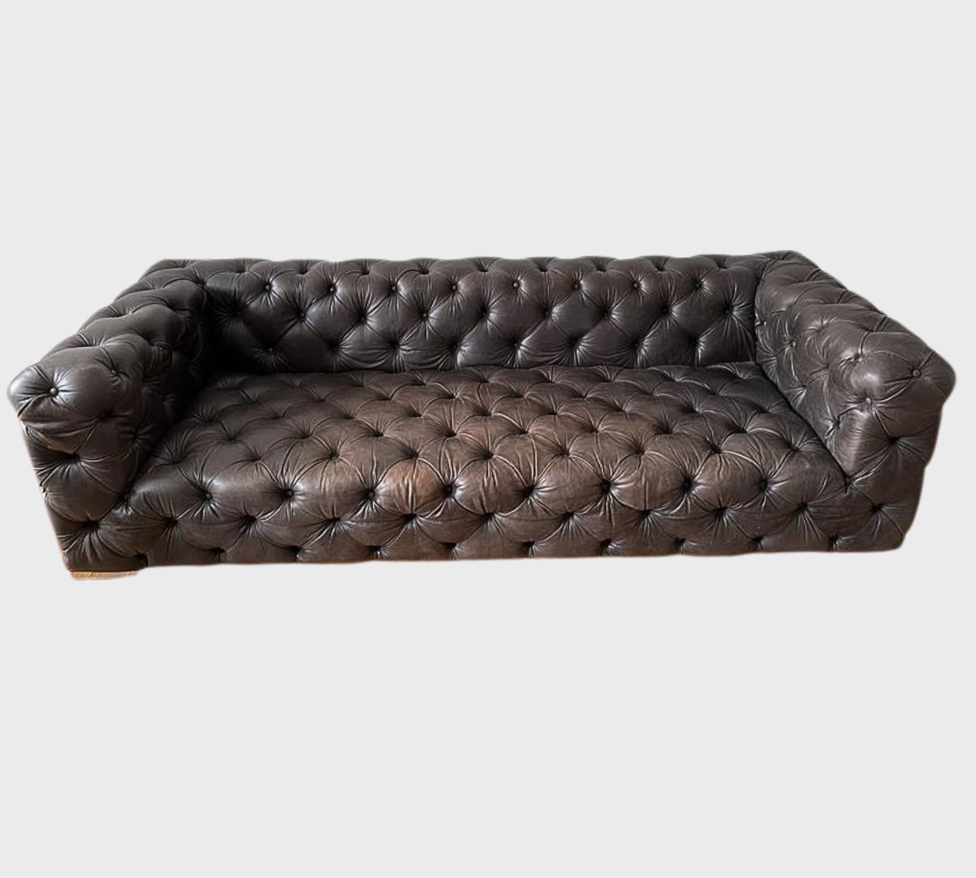 Chesterfield Sofa 3-Sitzer Leder Dunkelbraun